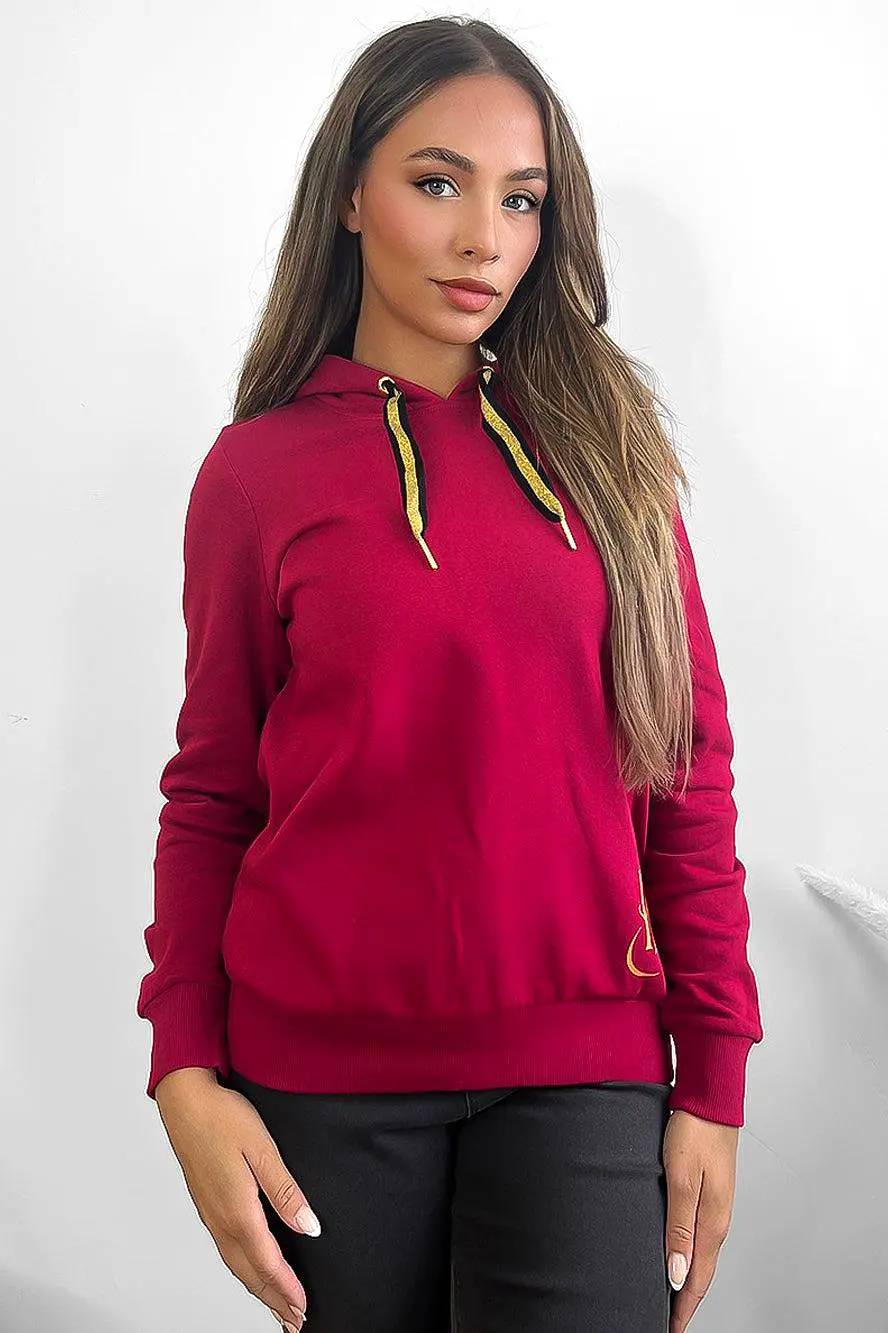 Burgundy Gold Details Magic Hoodie