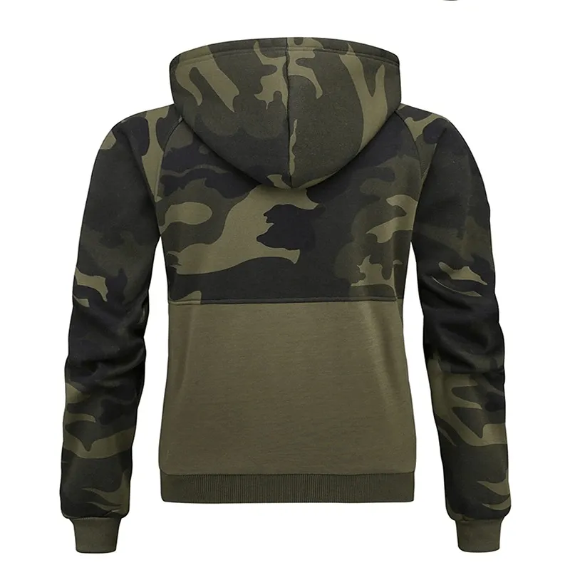 Camouflage Warm Men's Hoodies / Fashion Fleece Patchwork Hoodies / Alternative Clothing