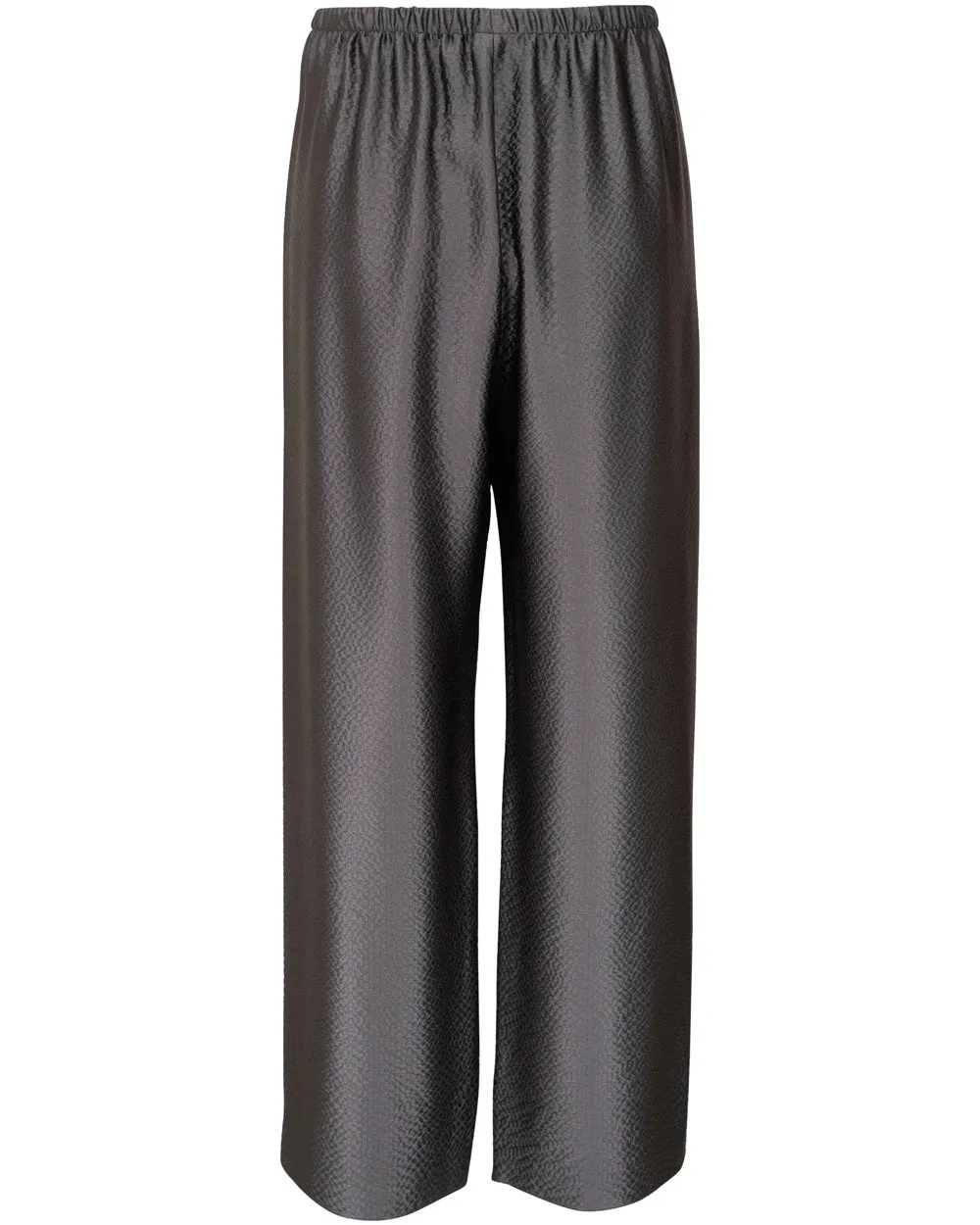 Charcoal Hammered Silk Cropped Pant