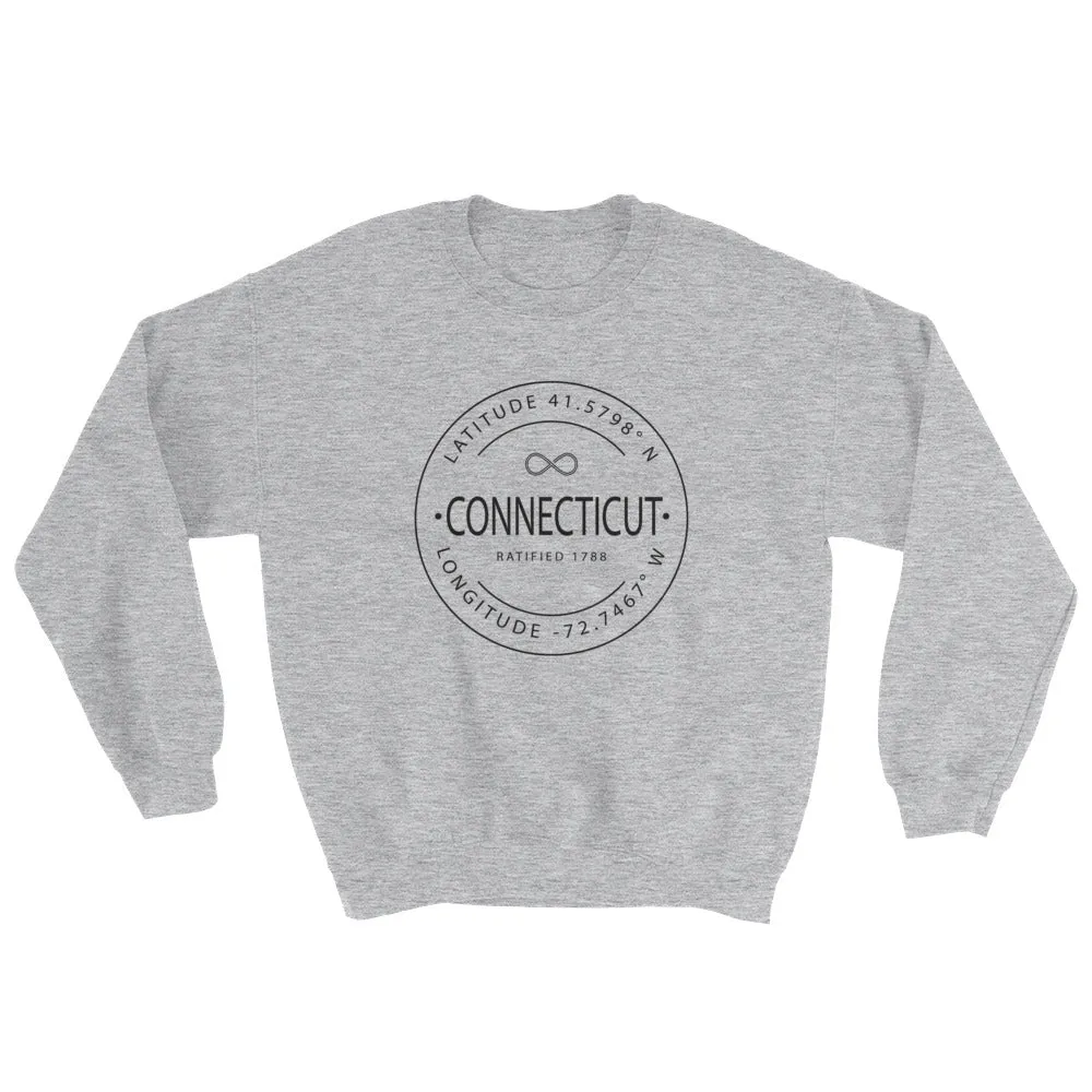 Connecticut - Crewneck Sweatshirt - Latitude & Longitude