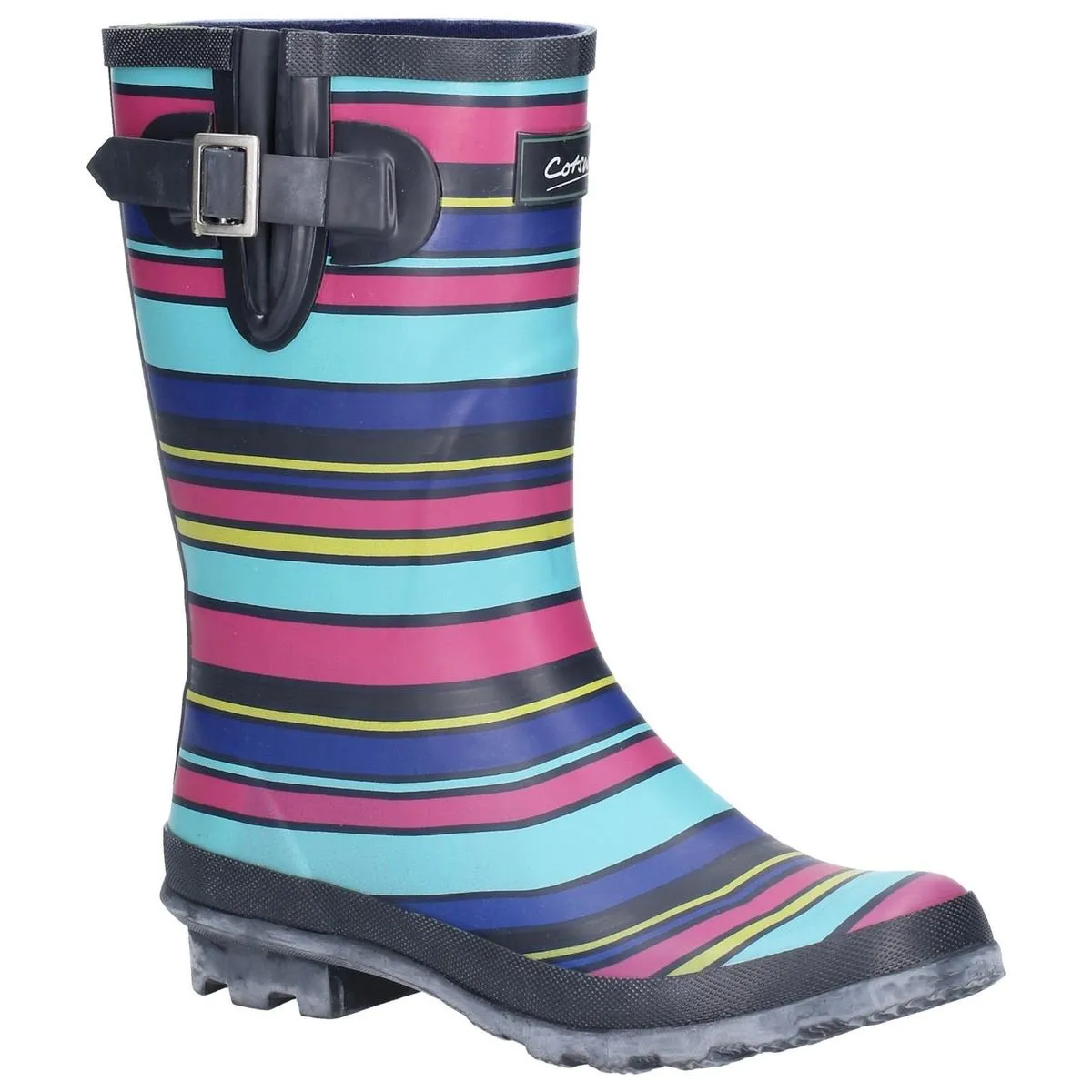 Cotswold Paxford Elasticated Mid Calf Wellington Boot Stripe Multicoloured