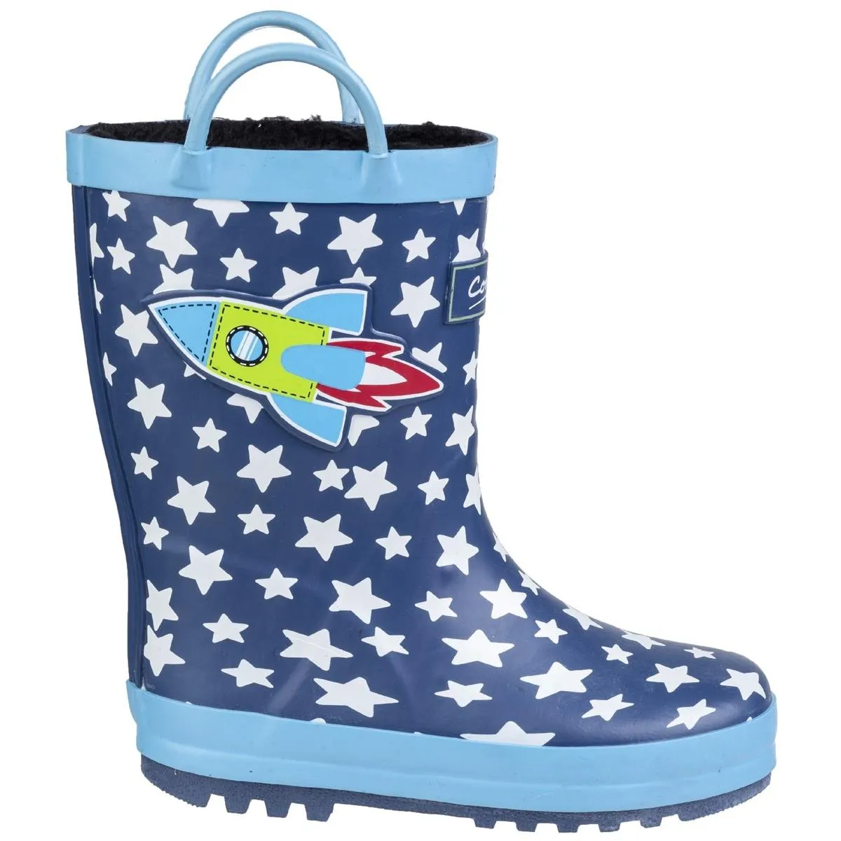 Cotswold Sprinkle Junior Wellington Boot Dark Blue & White