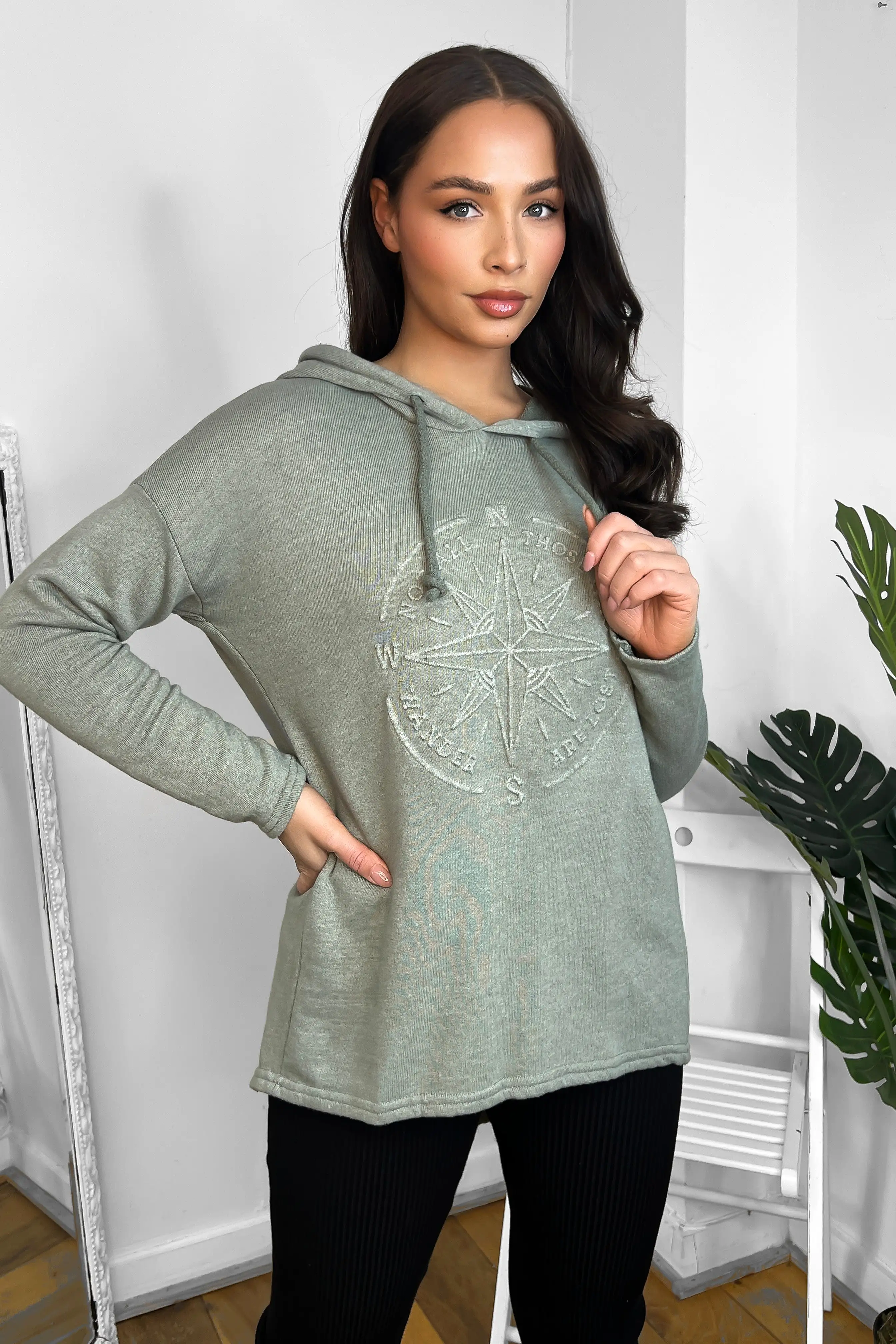 Cotton Blend Embossed Design Hoodie