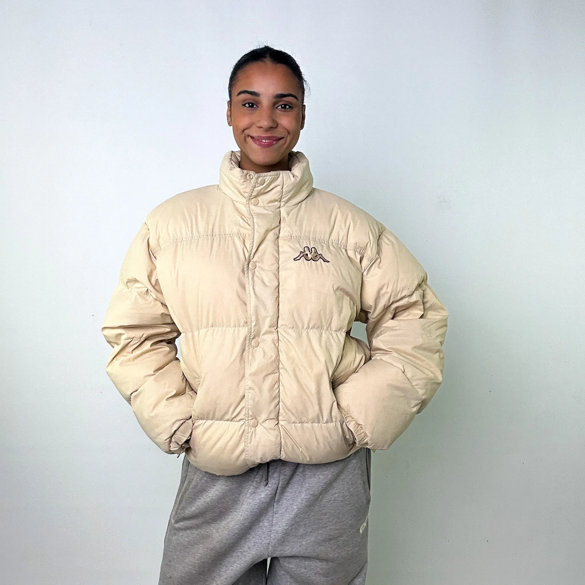 Cream 90s Kappa Puffer Jacket Coat (L)