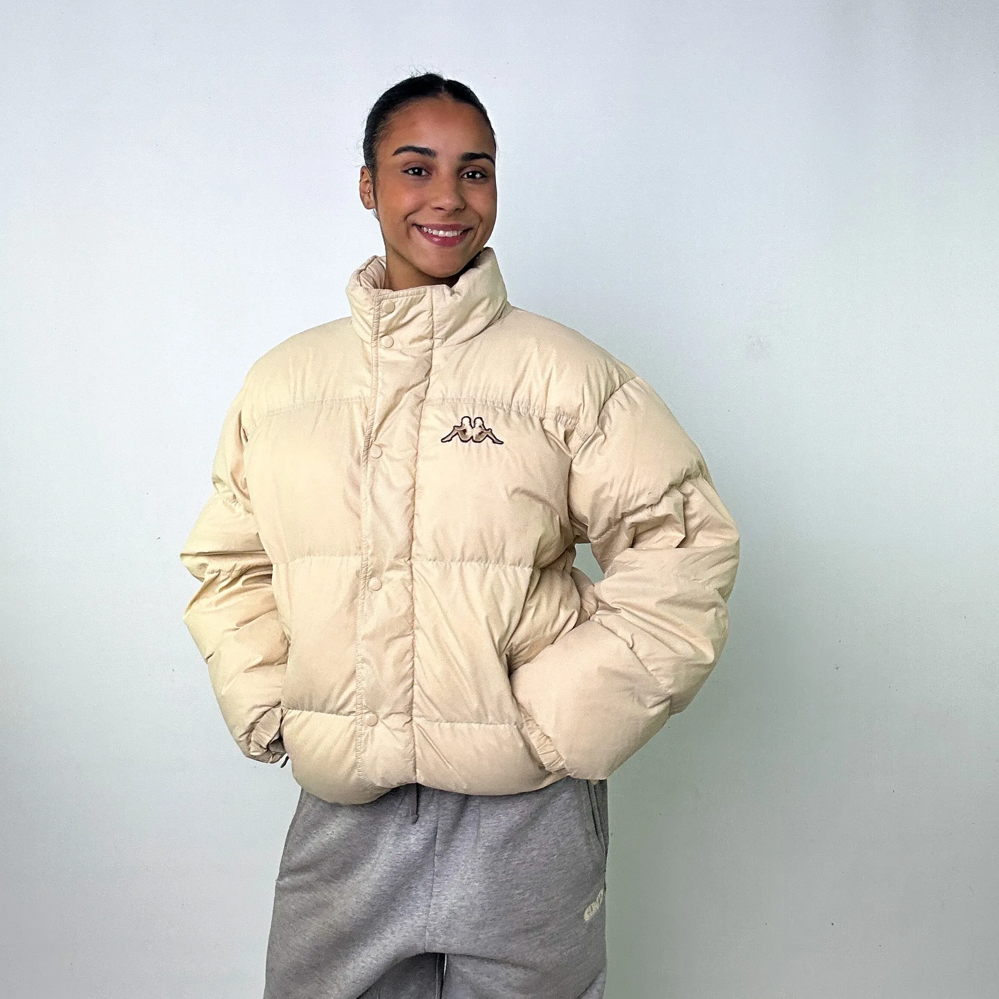 Cream 90s Kappa Puffer Jacket Coat (L)