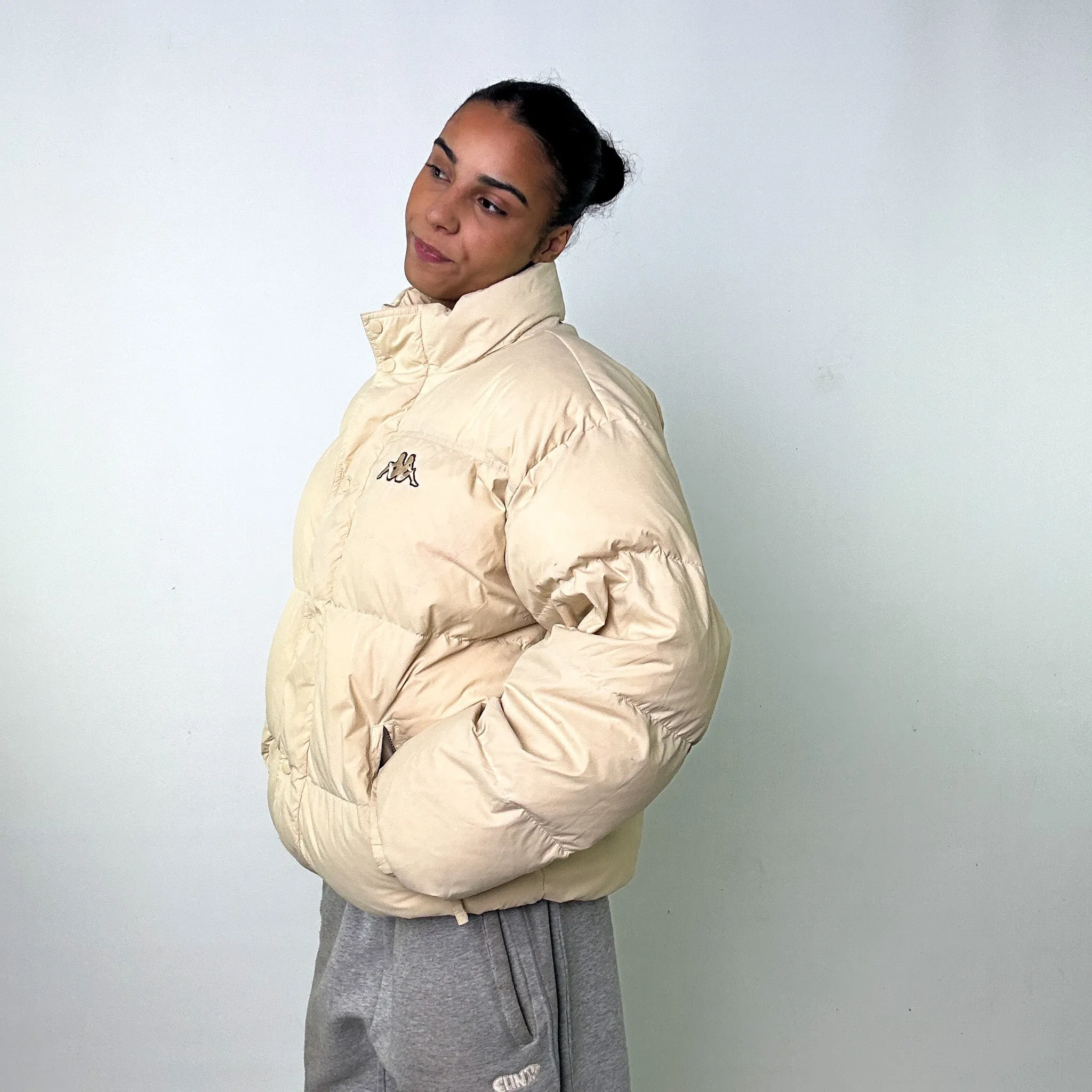 Cream 90s Kappa Puffer Jacket Coat (L)