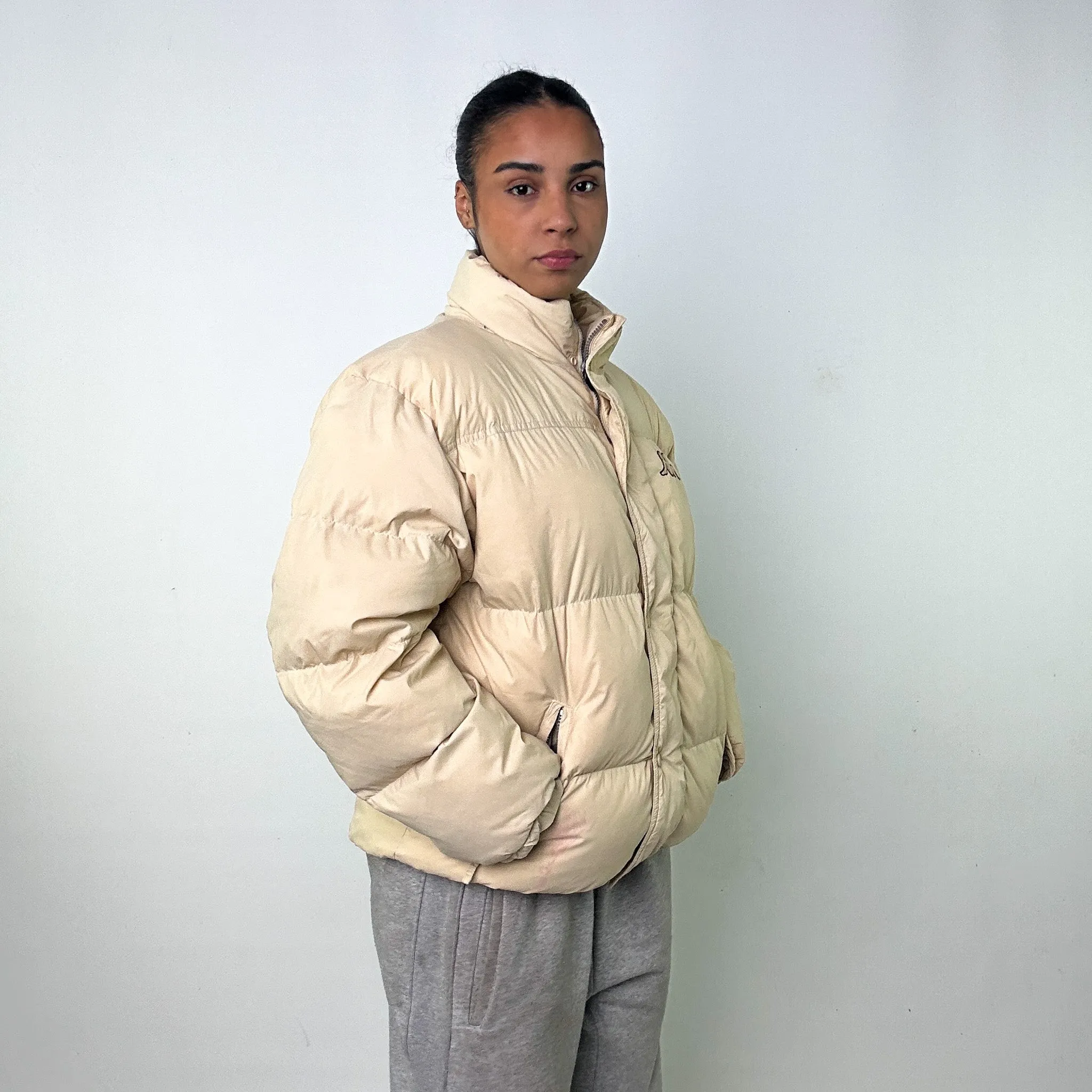 Cream 90s Kappa Puffer Jacket Coat (L)