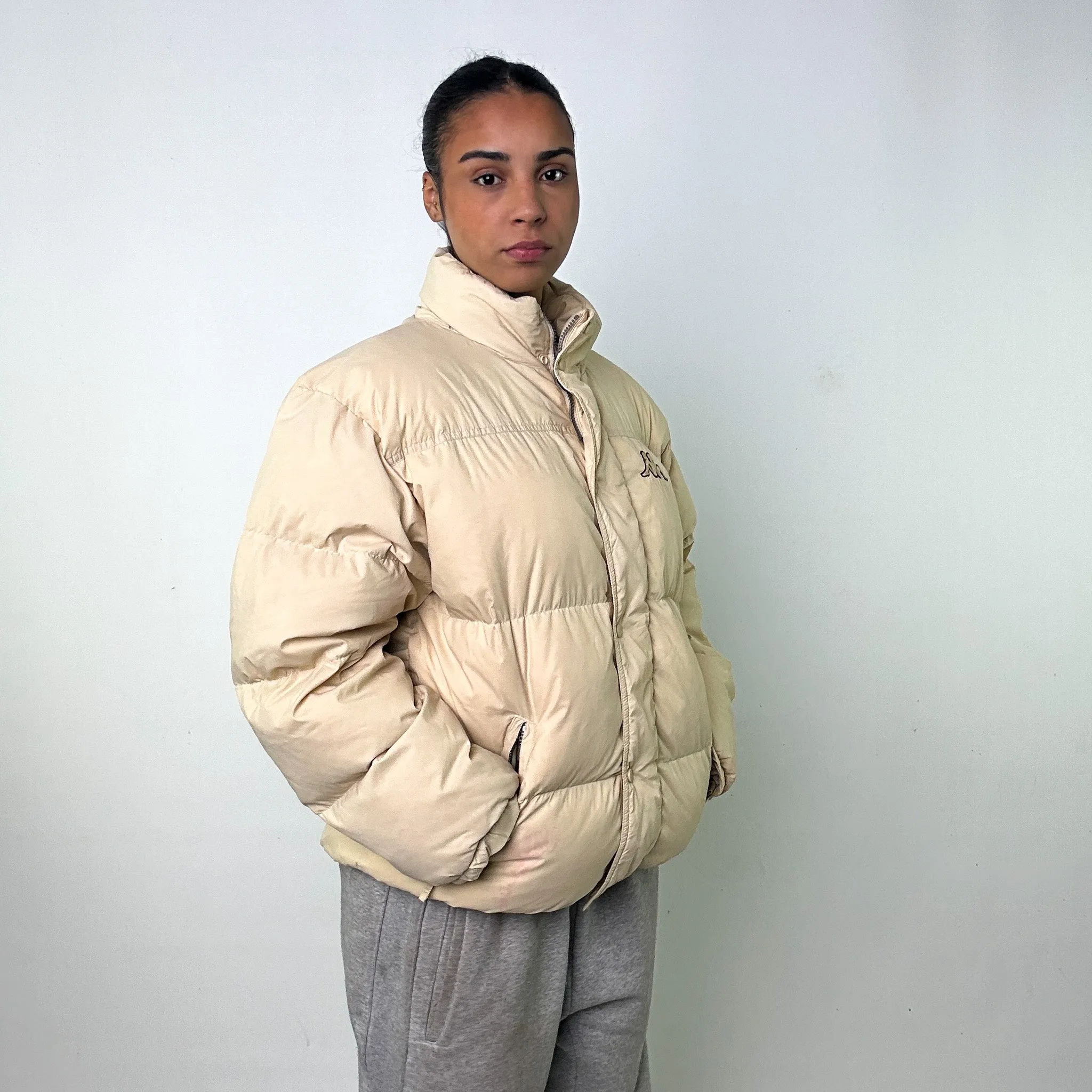 Cream 90s Kappa Puffer Jacket Coat (L)