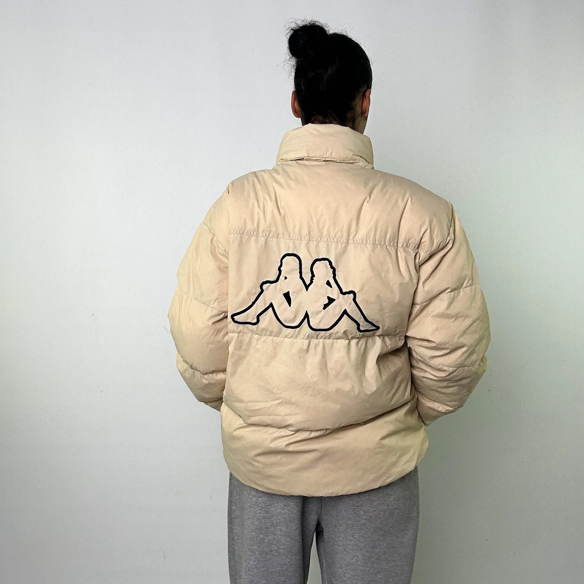 Cream 90s Kappa Puffer Jacket Coat (L)