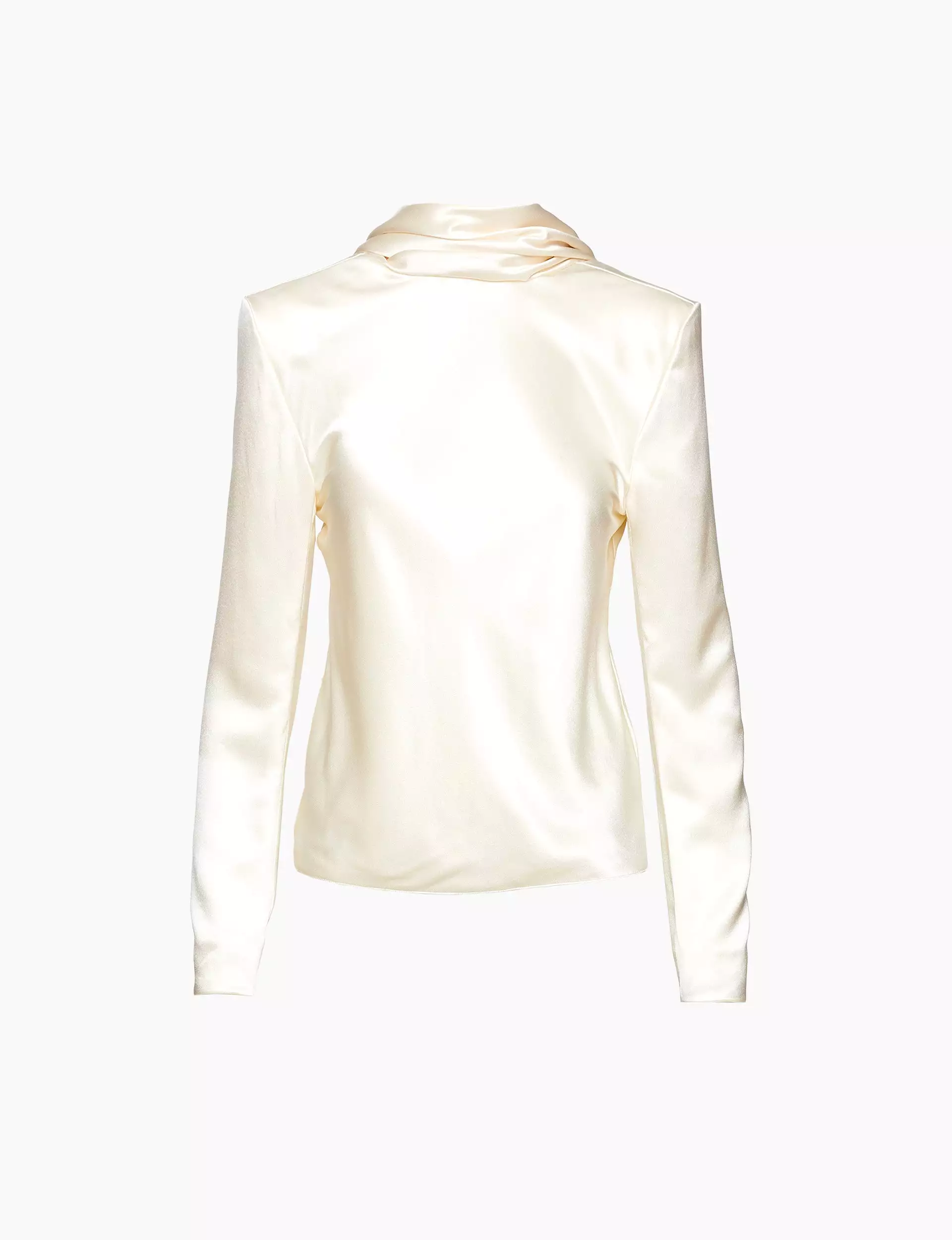 Crepe Satin Turtleneck