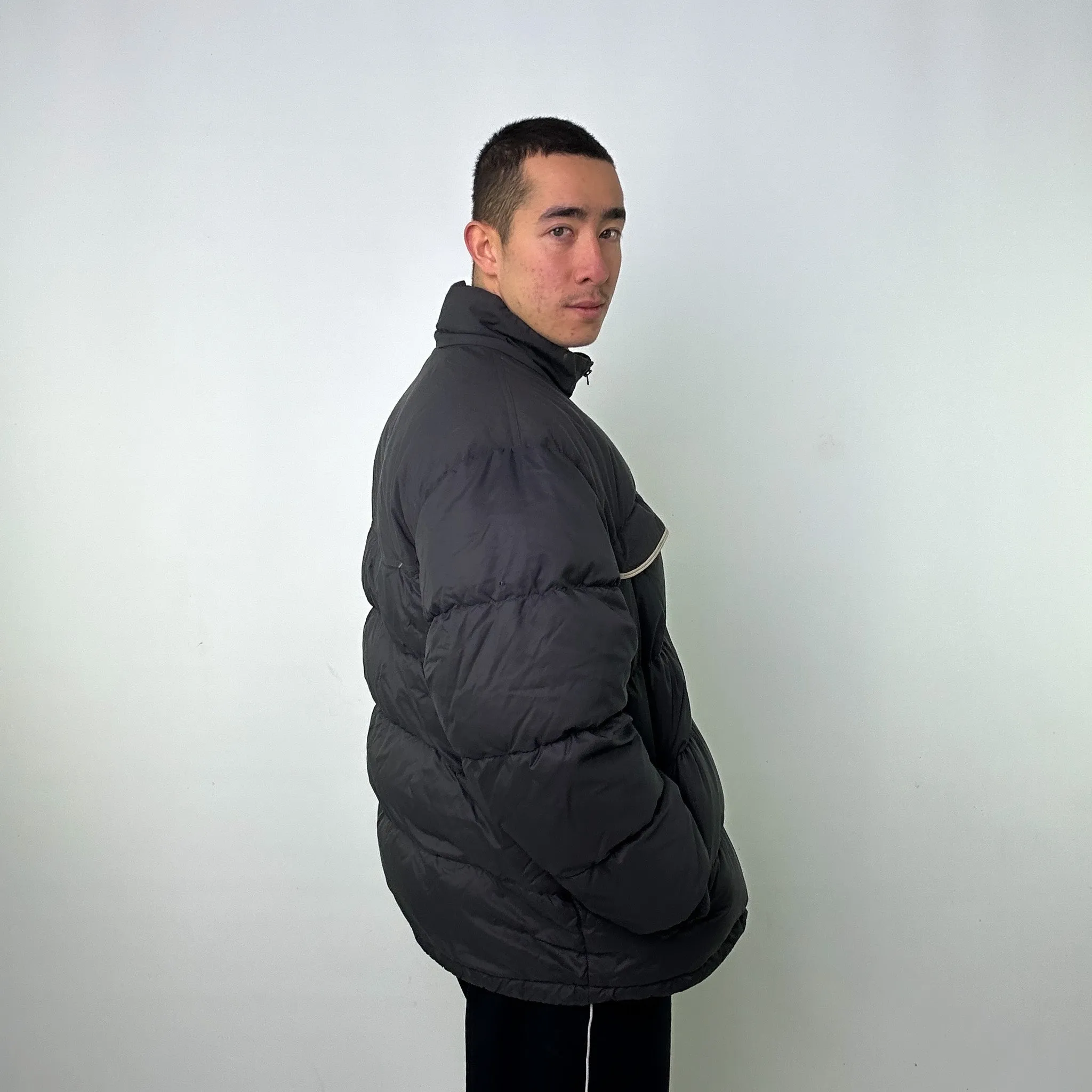 Dark Grey 90s NIKE Puffer Jacket Coat (XL)