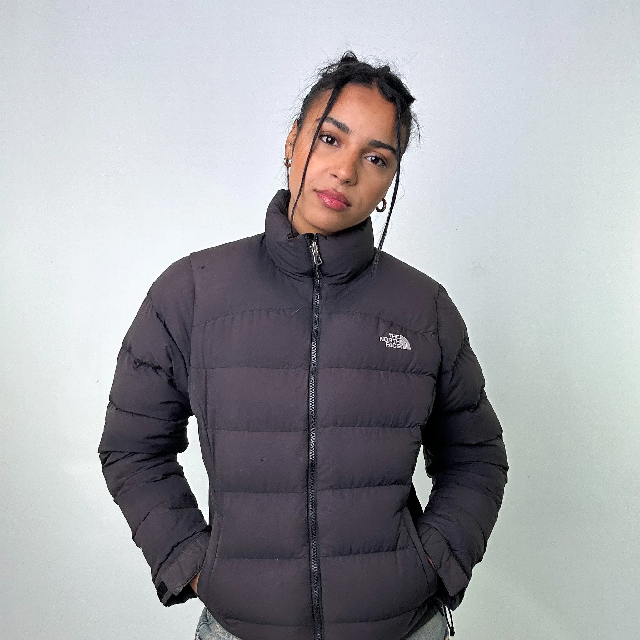 Dark Grey 90s The North Face 700 Series Puffer Jacket Coat (M)