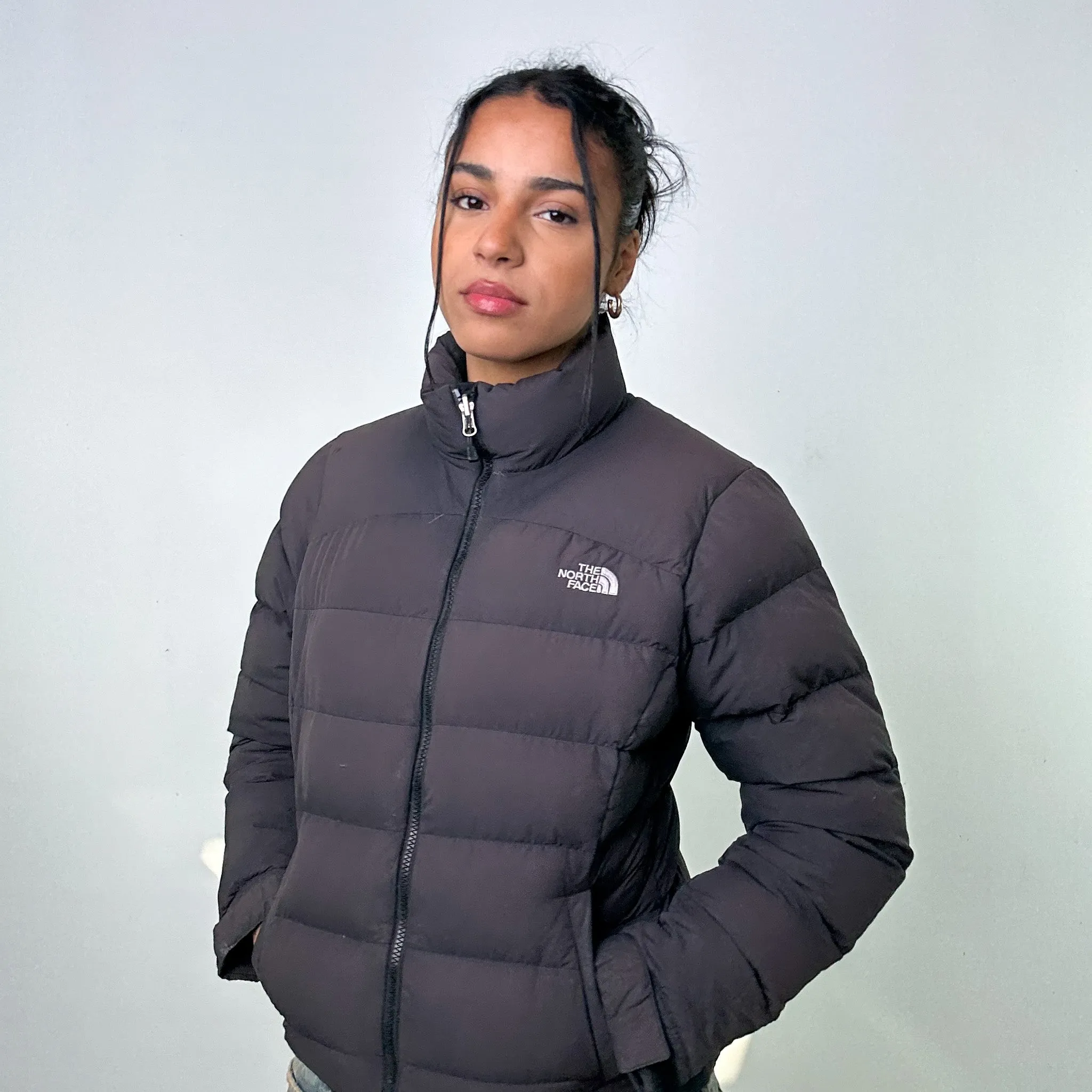 Dark Grey 90s The North Face 700 Series Puffer Jacket Coat (M)