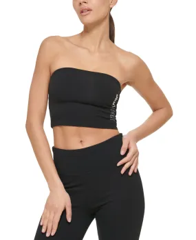 DKNY Women's Exploded Sport Outline Logo Tube Top Black Size X-Small