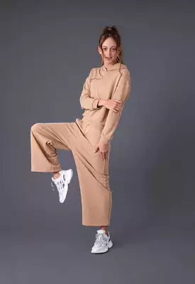 Drawstring Waist Wide Leg Pants