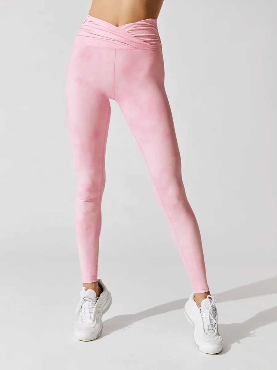 Eagle Pose Legging - Pink Tie Dye