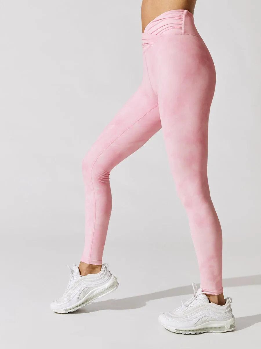 Eagle Pose Legging - Pink Tie Dye