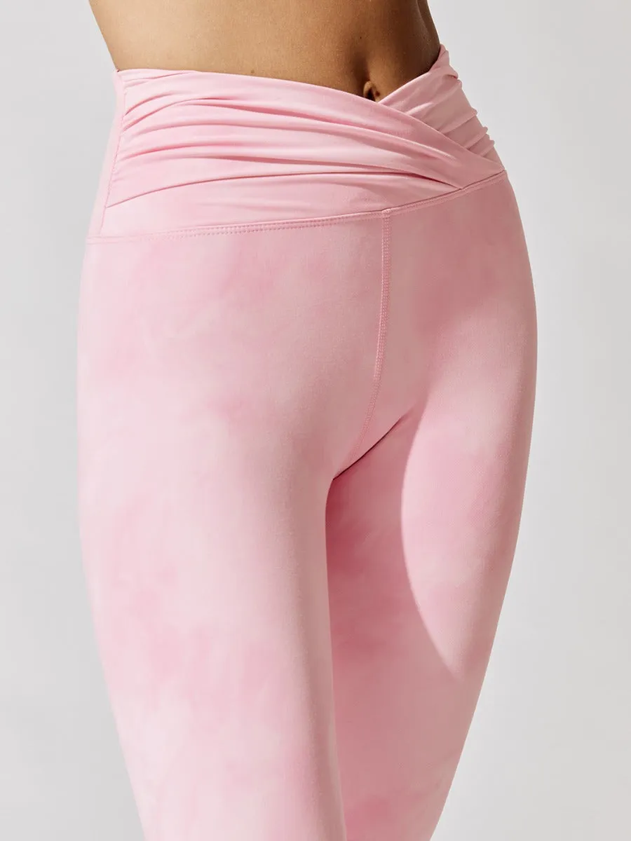 Eagle Pose Legging - Pink Tie Dye