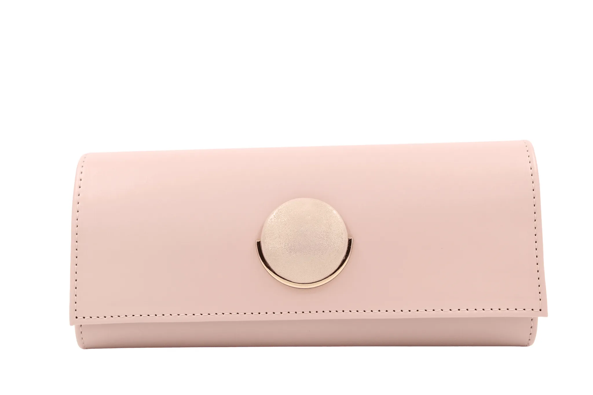 EMIS Pink Envelope clutch bag with brooch