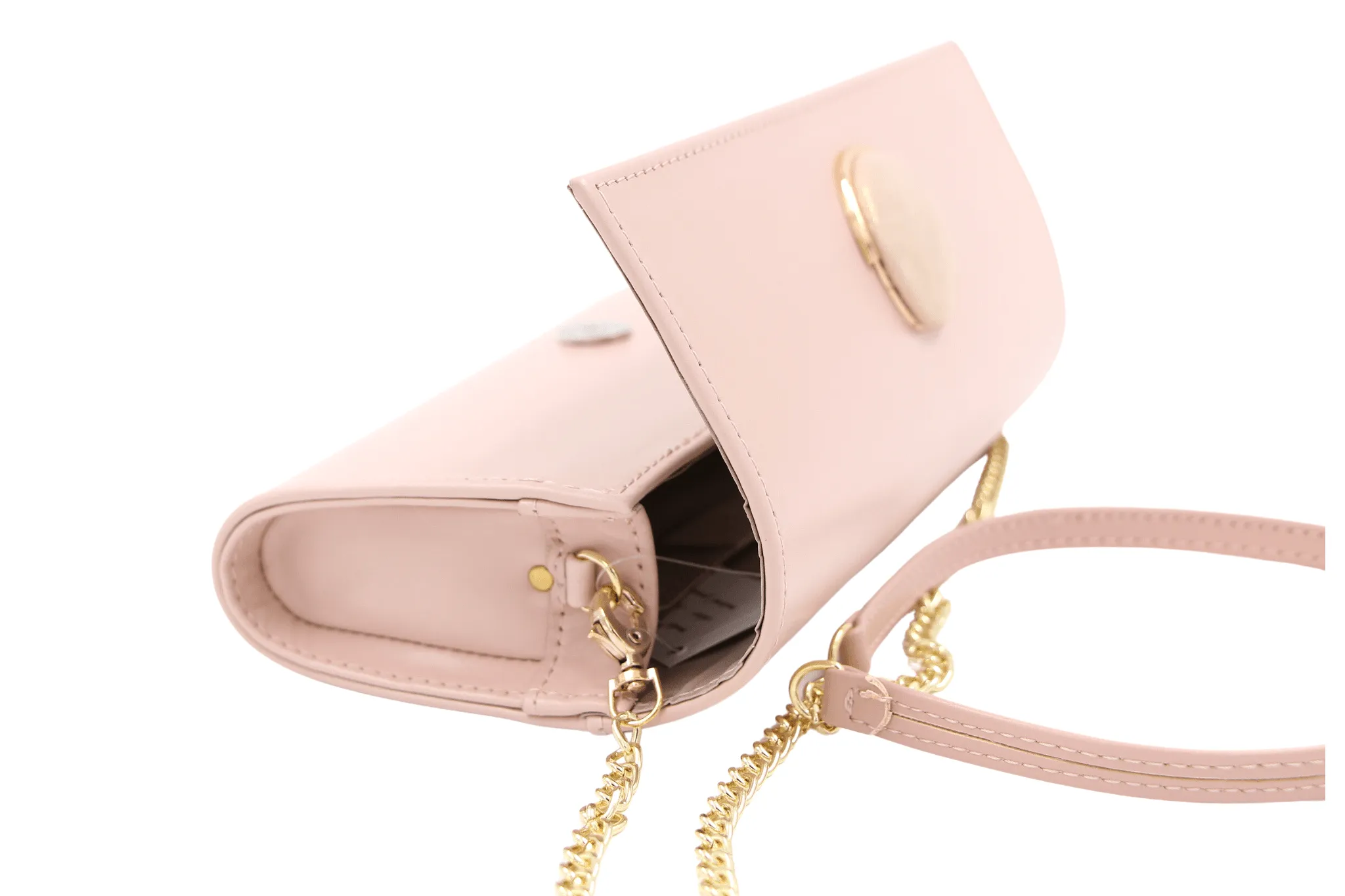 EMIS Pink Envelope clutch bag with brooch