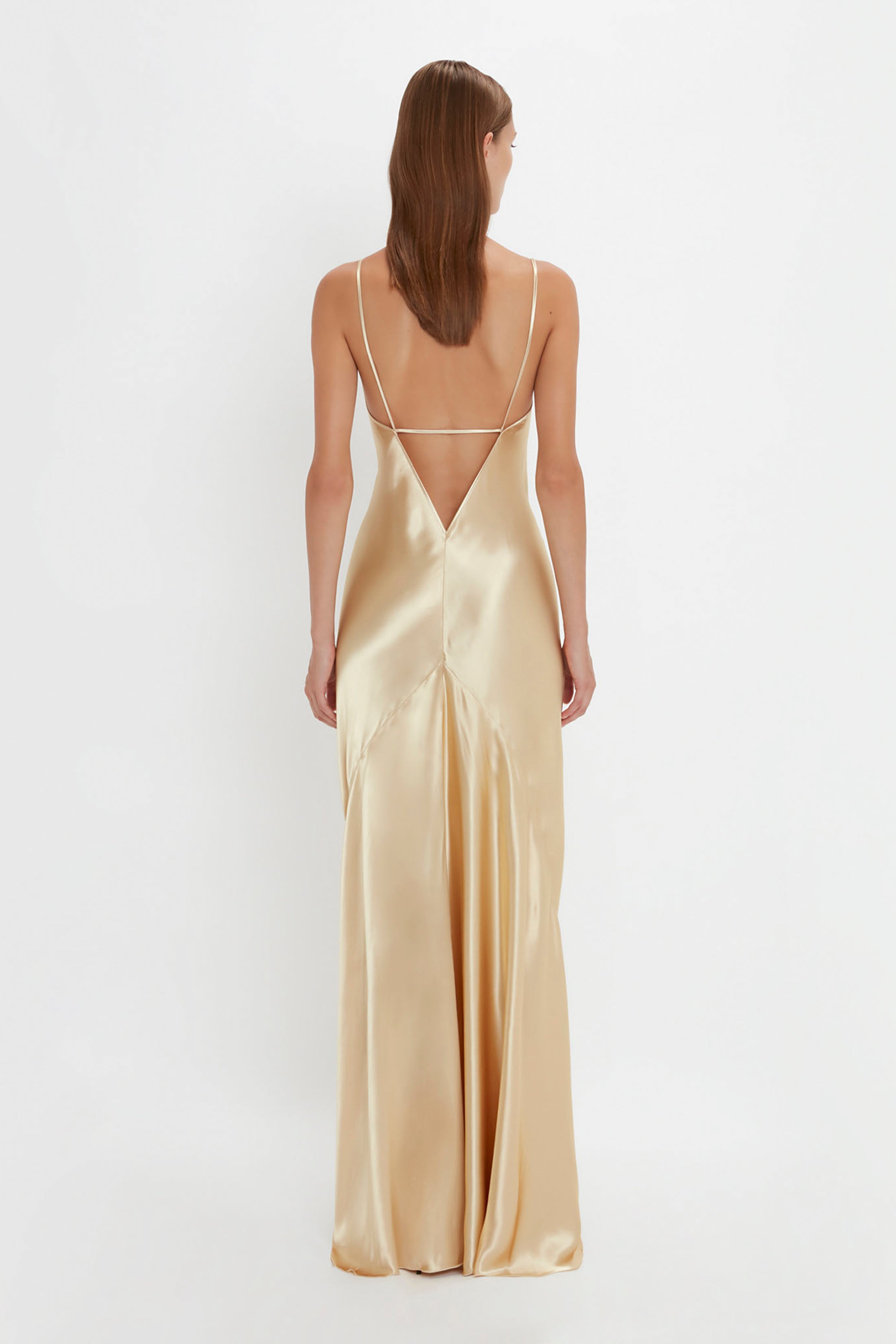 Exclusive Floor-Length Cami Dress In Gold