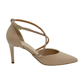 FABUCCI Nude Diamante  Pointed Toe Heeled Shoe