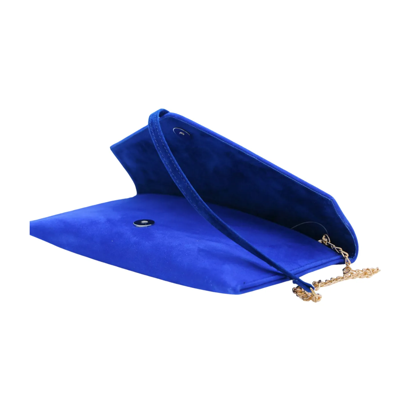 FABUCCI Royal Blue Suede Envelope Clutch Bag