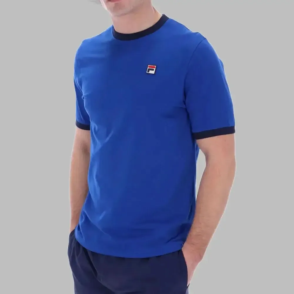 FILA Marconi Essential Ringer T Shirt Bright Blue/Navy