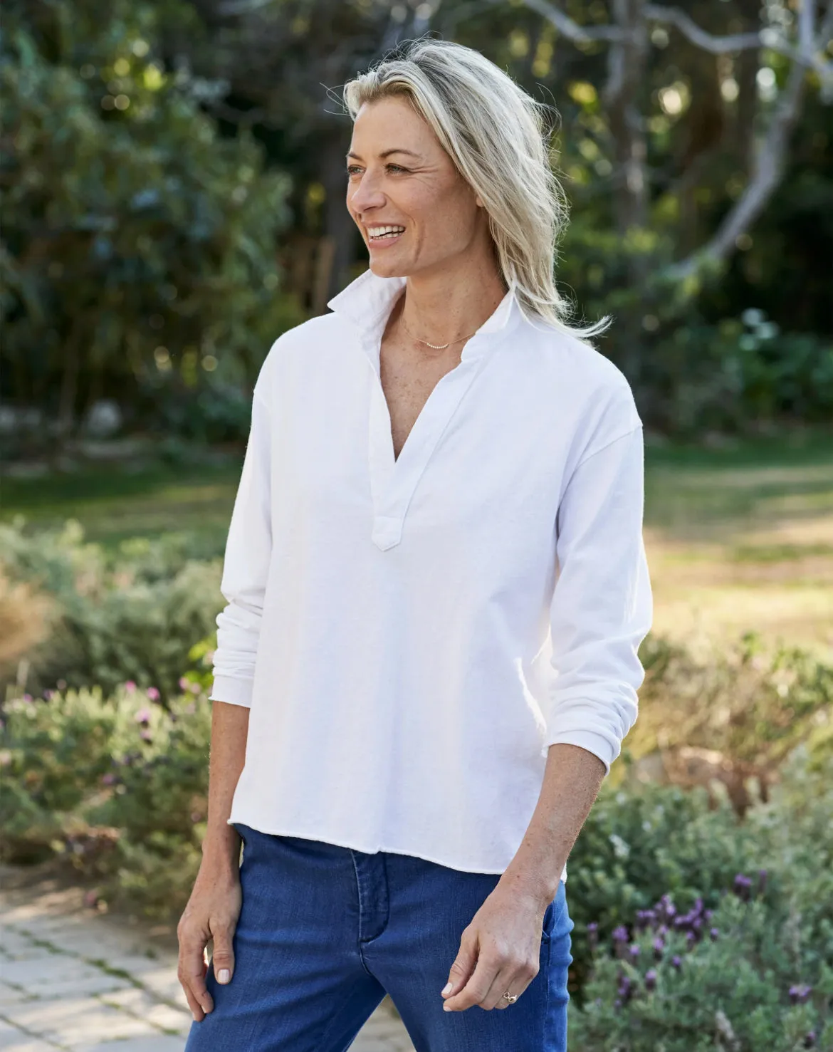 Frank & Eileen Patrick Popover Henley in White