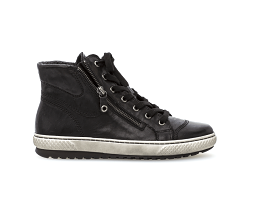 GABOR Black Leather High Top Trainers with Zip