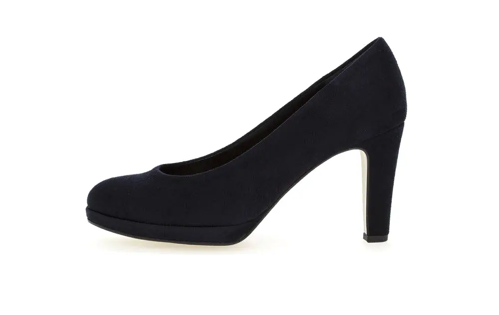 Gabor Navy Suede Court Shoe  Splendid