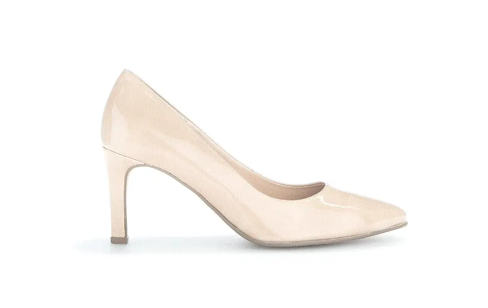 GABOR Nude Patent Pointed Court Shoe