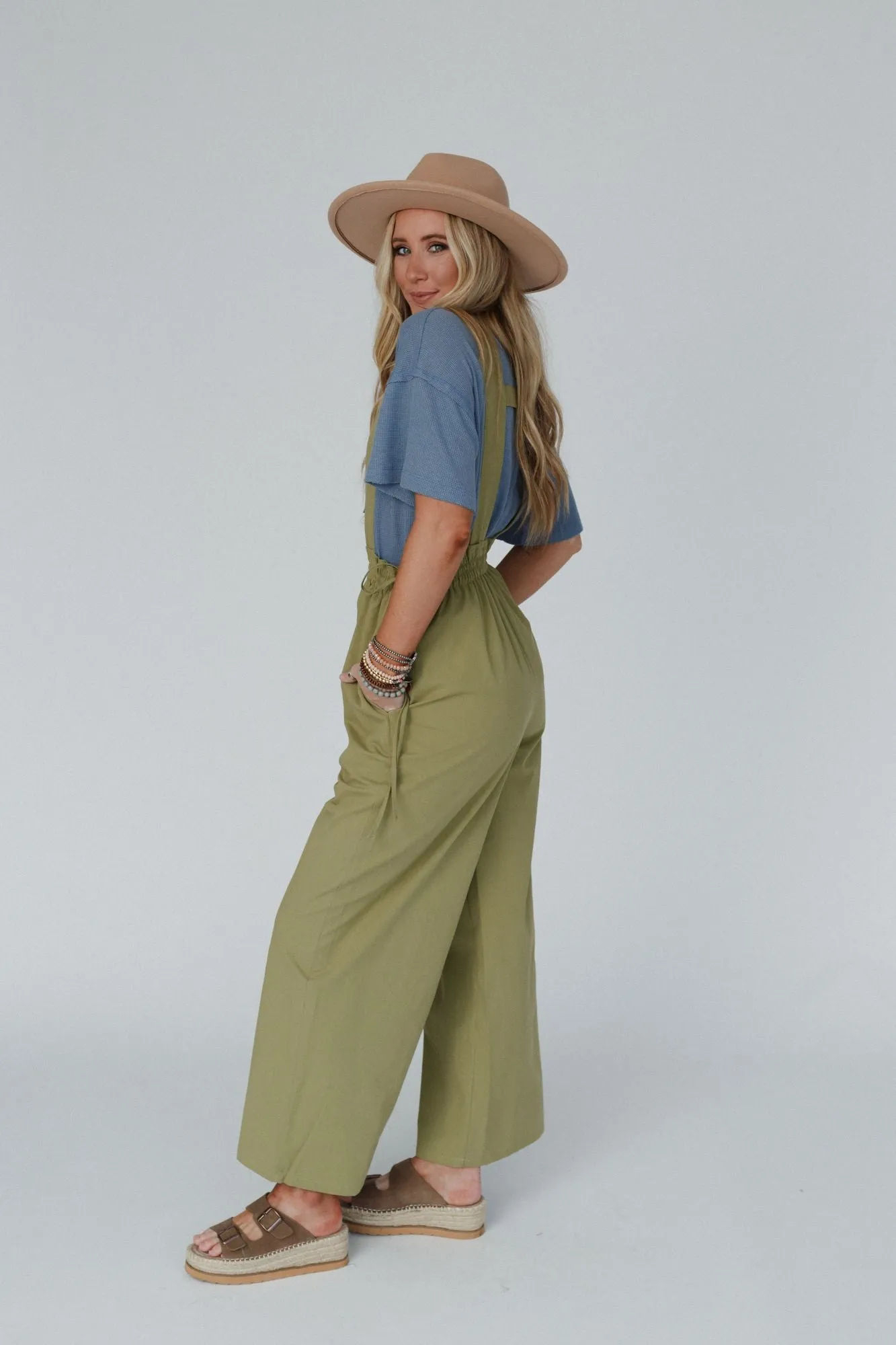 Garland Wide Leg Jumpsuit - Olive