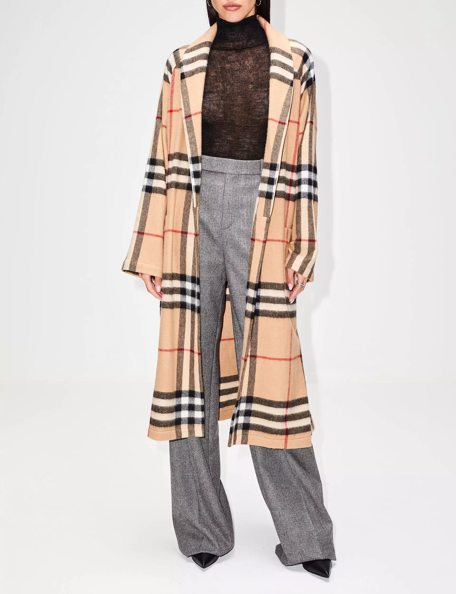 Giant Check Cashmere Robe