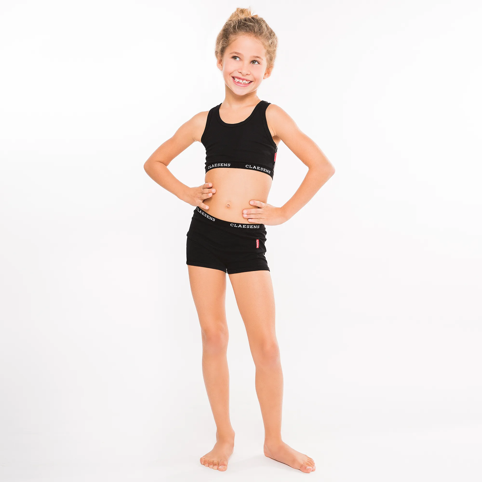 Girls Black Cotton Knickers (2 Pack)