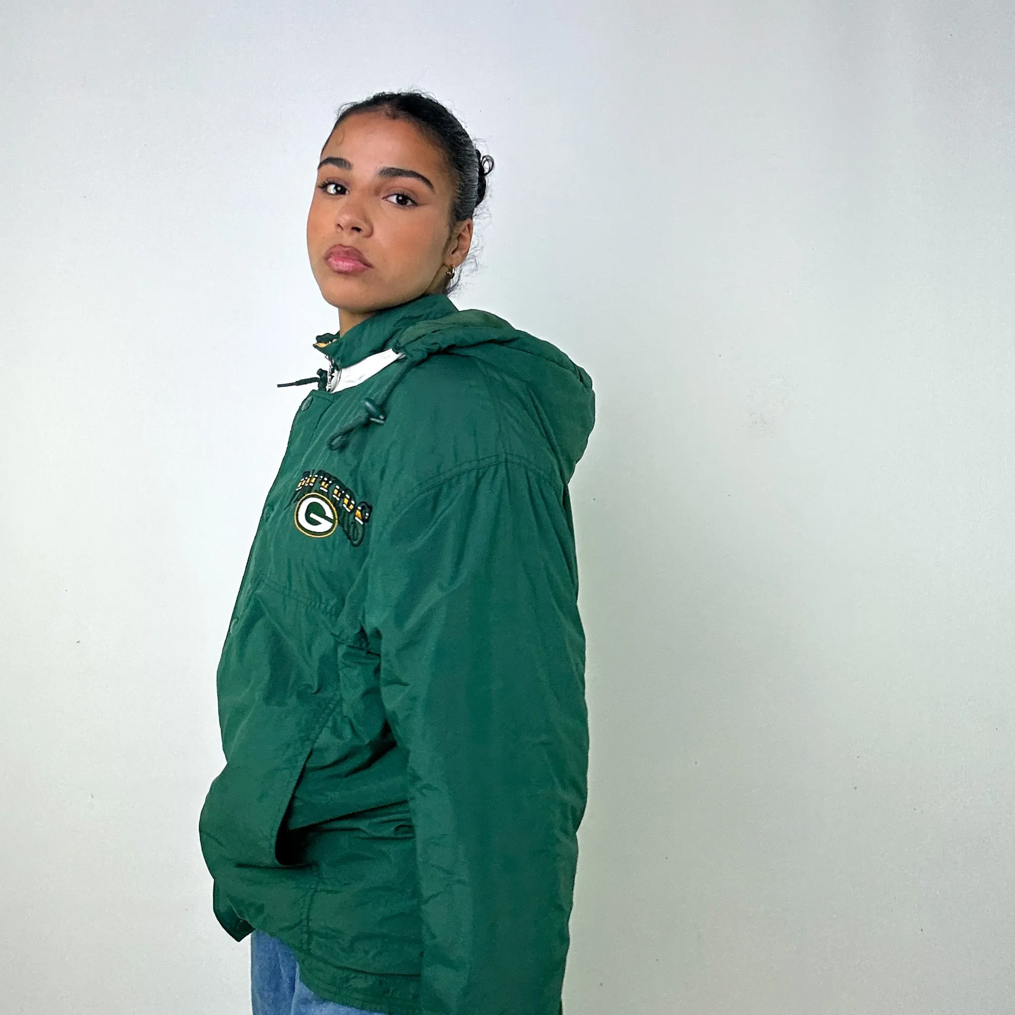 Green 90s The North Face Greenbay Packers Puffer Jacket Coat (L)