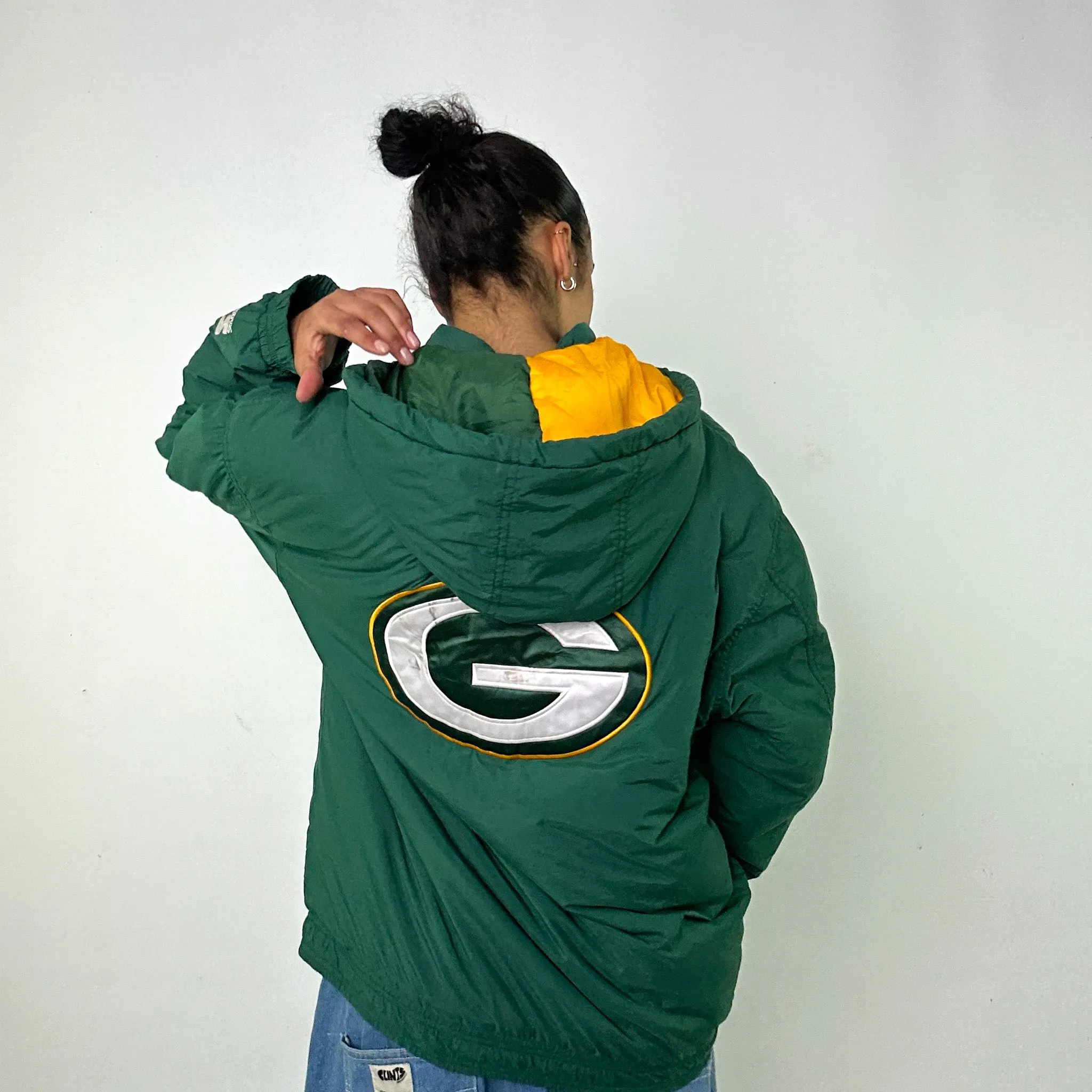 Green 90s The North Face Greenbay Packers Puffer Jacket Coat (L)