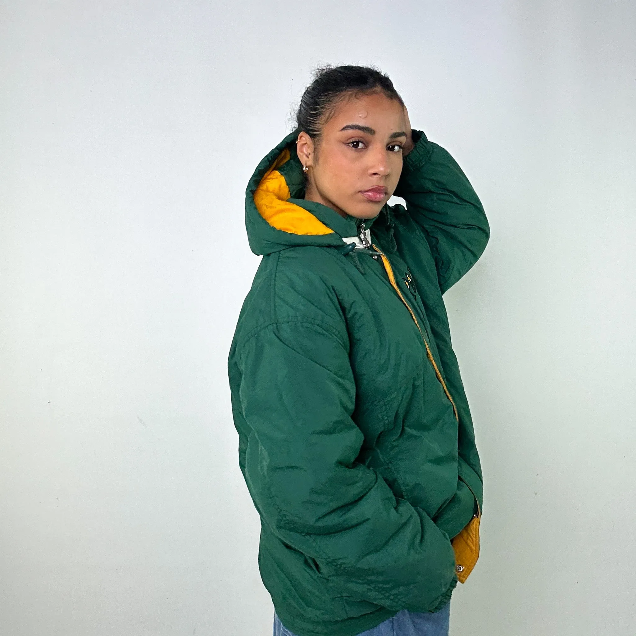 Green 90s The North Face Greenbay Packers Puffer Jacket Coat (L)