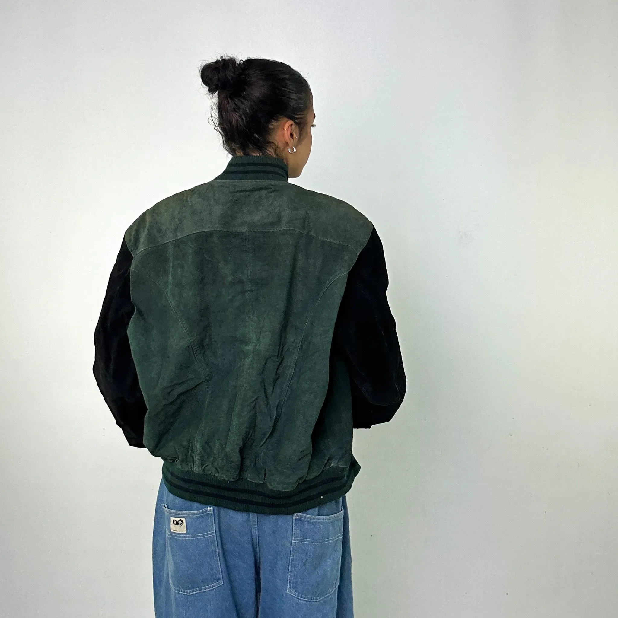 Green Vintage Brittania Varsity Jacket Coat (L)