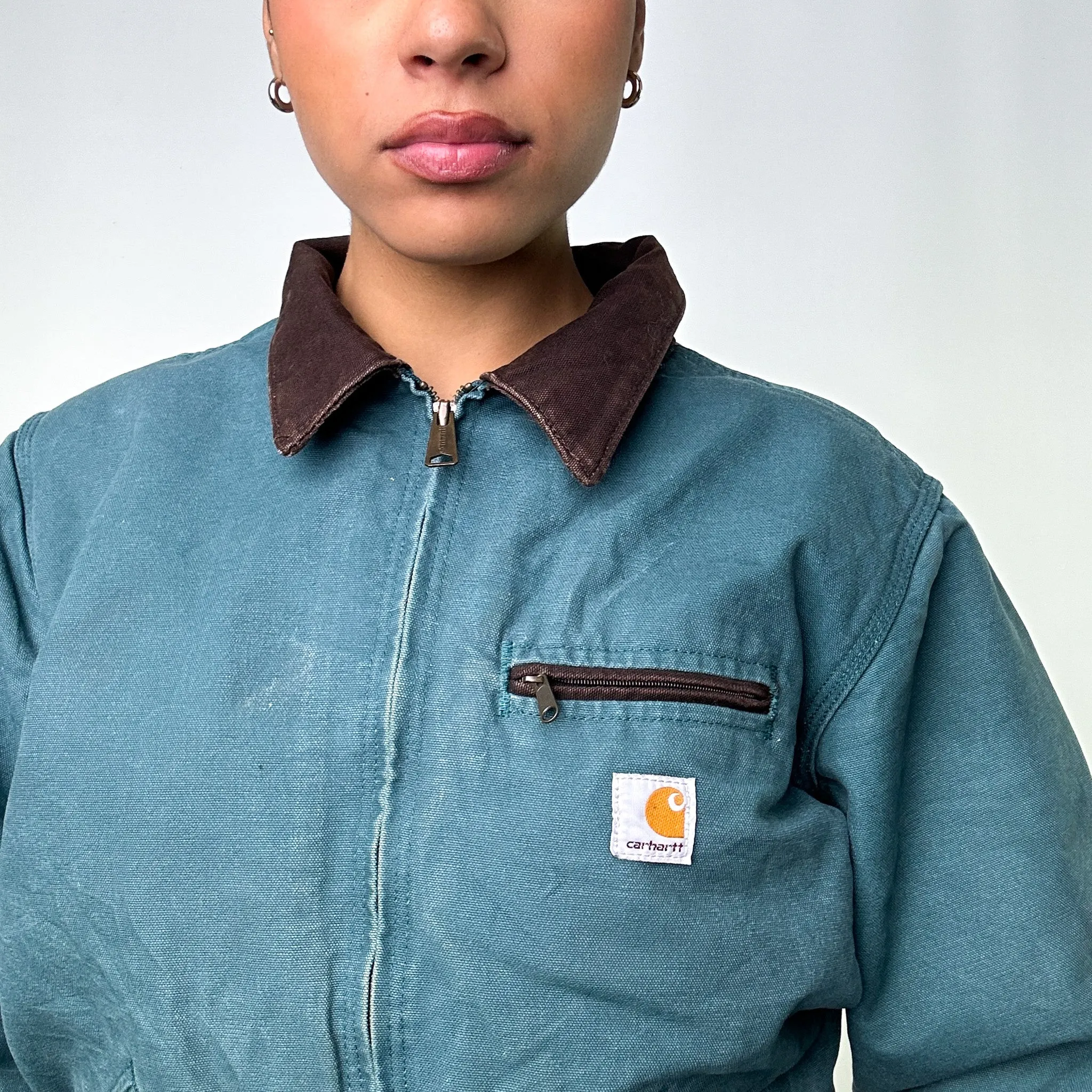 Green Vintage Carhartt Detroit Workwear Jacket Coat (S)