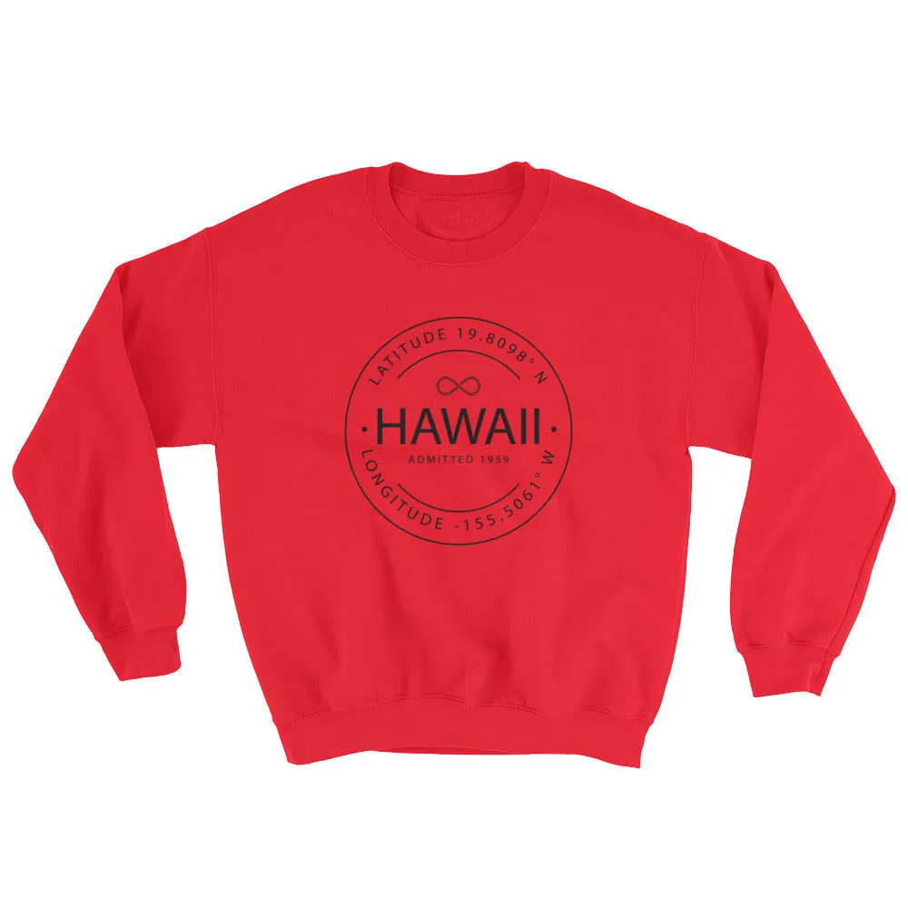 Hawaii - Crewneck Sweatshirt - Latitude & Longitude