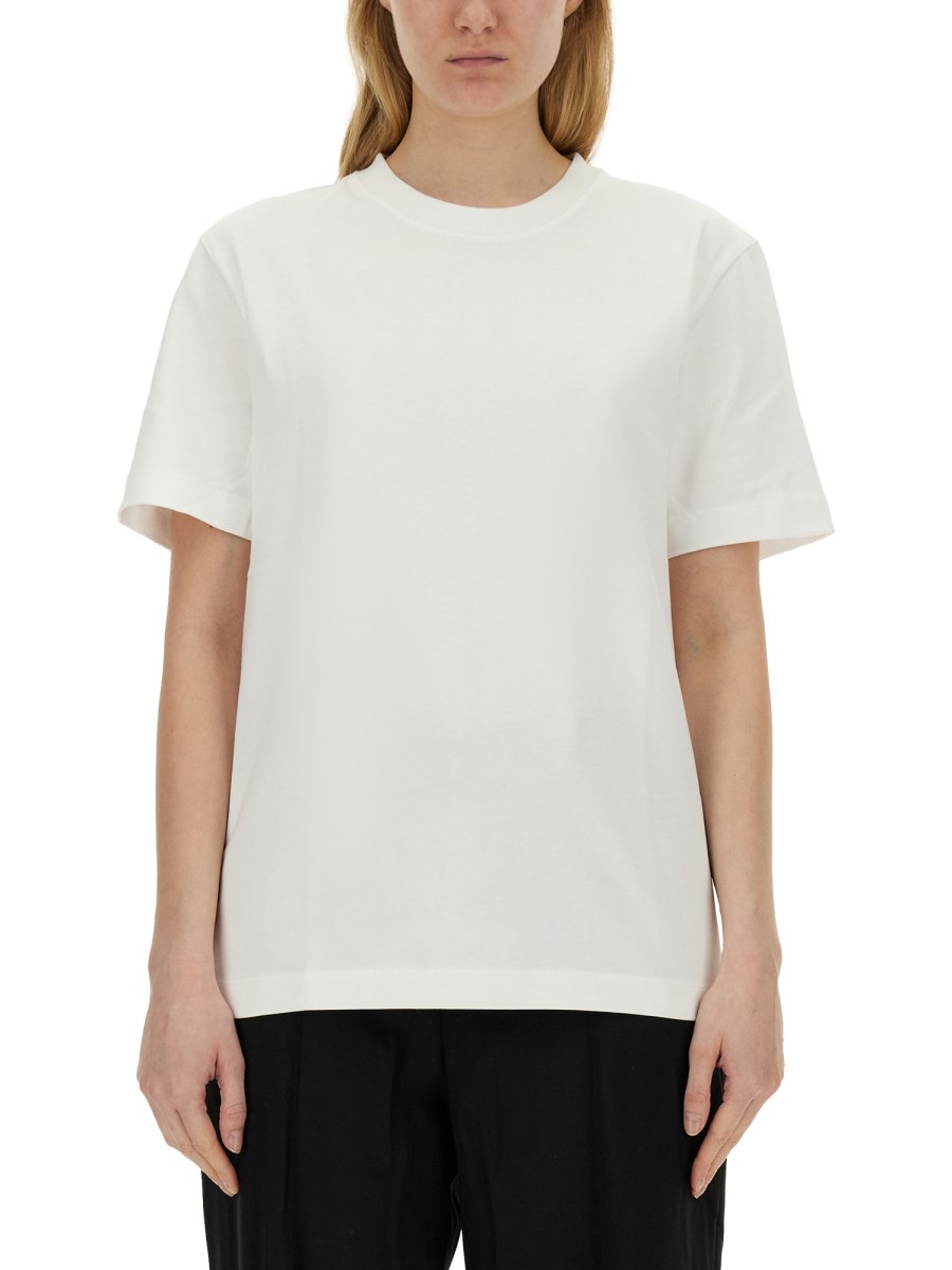 HELMUT LANG    COTTON JERSEY T-SHIRT WITH LOGO PRINT