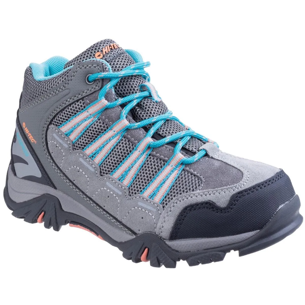 Hi-Tec Forza Mid Waterproof Boot Cool Grey/Blue/Papaya Punch