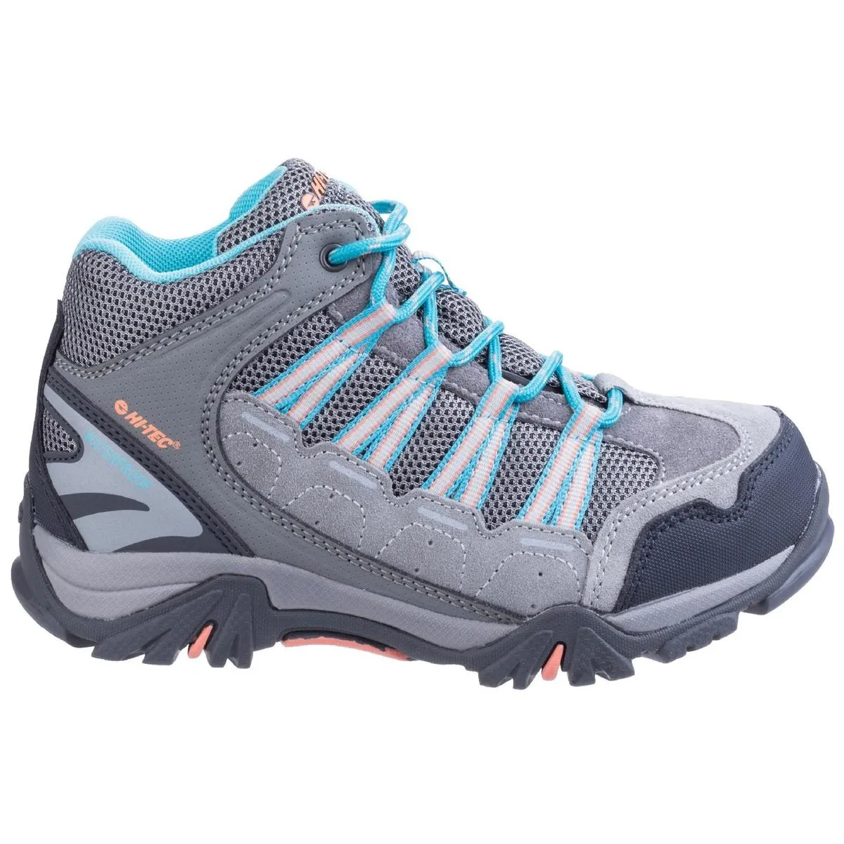 Hi-Tec Forza Mid Waterproof Boot Cool Grey/Blue/Papaya Punch