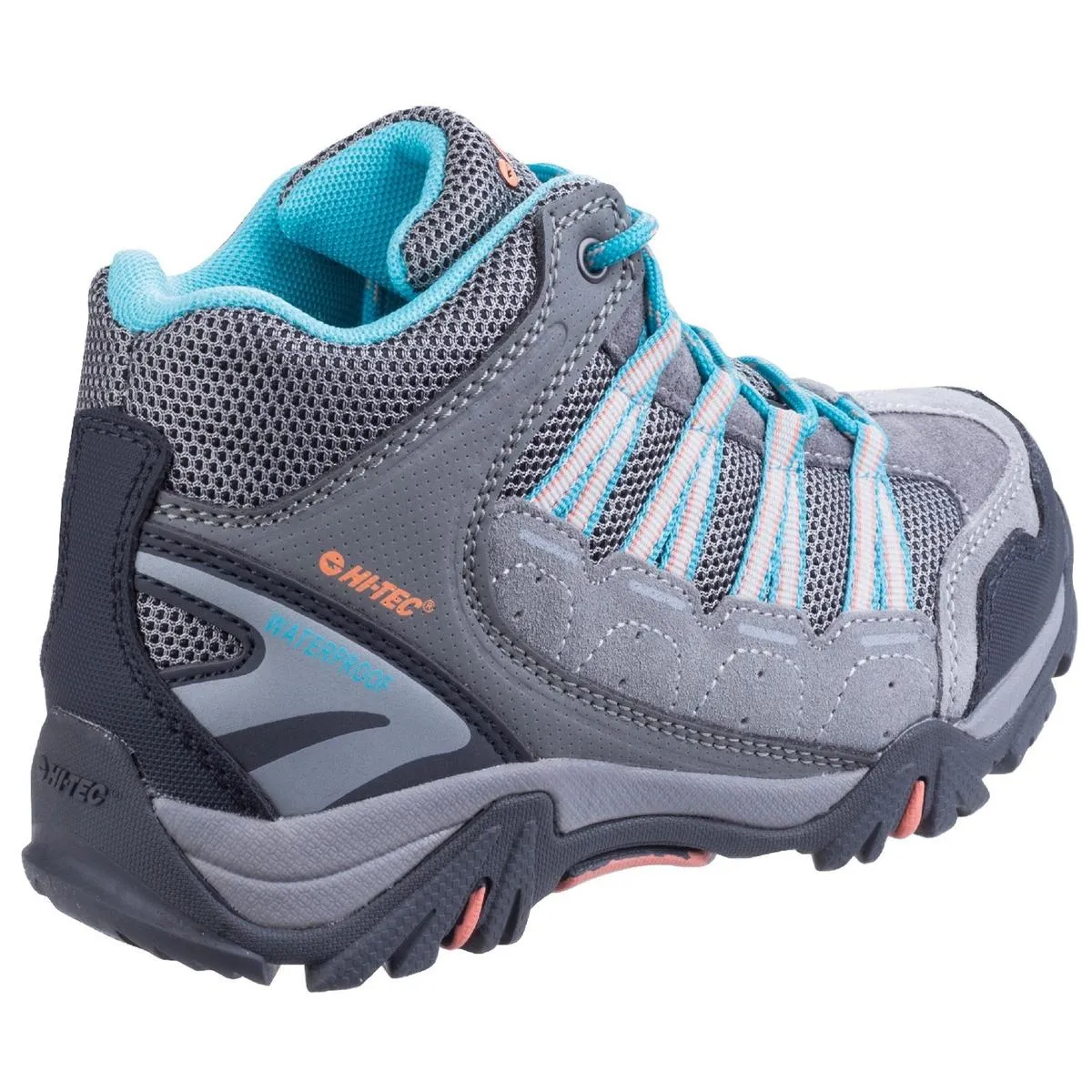 Hi-Tec Forza Mid Waterproof Boot Cool Grey/Blue/Papaya Punch