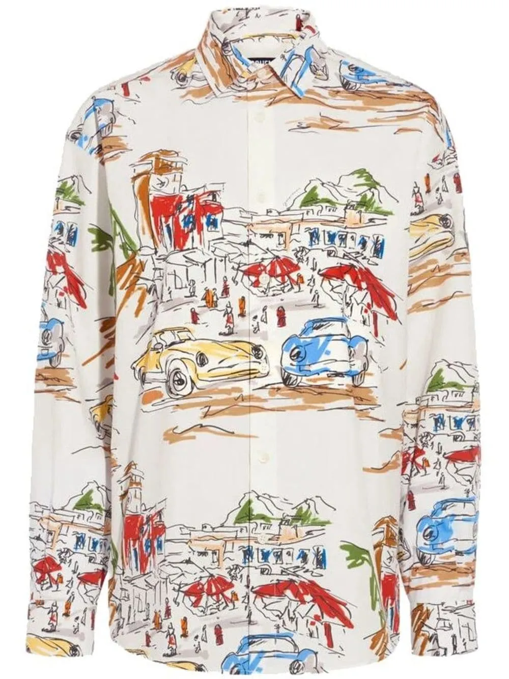 Jacquemus La Chemise Simon in Print Capri Cars White