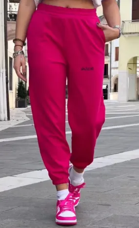 Joggers fucsia con fondo elastico