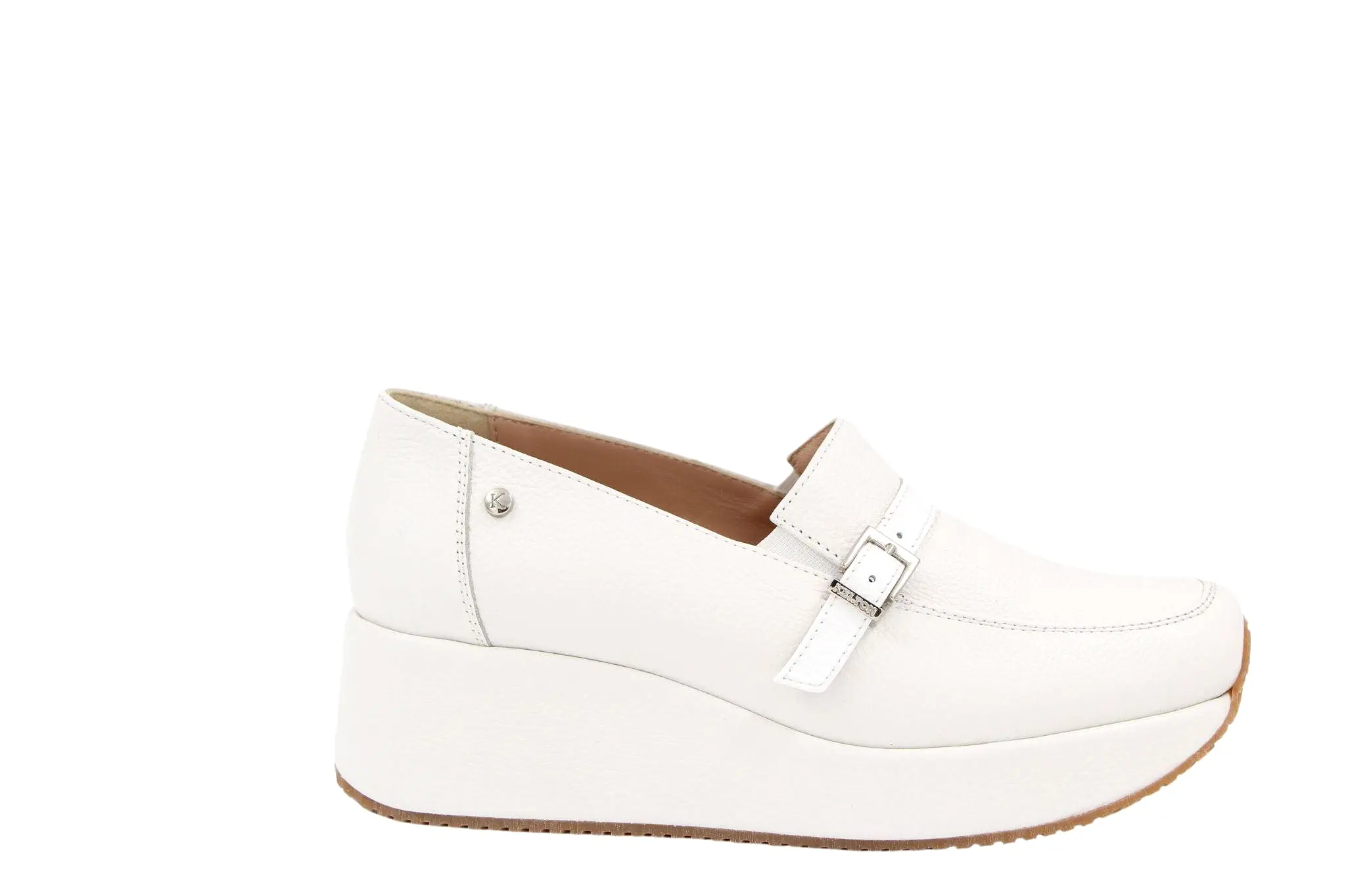 KELTON White leather Platform Loafer AFO602