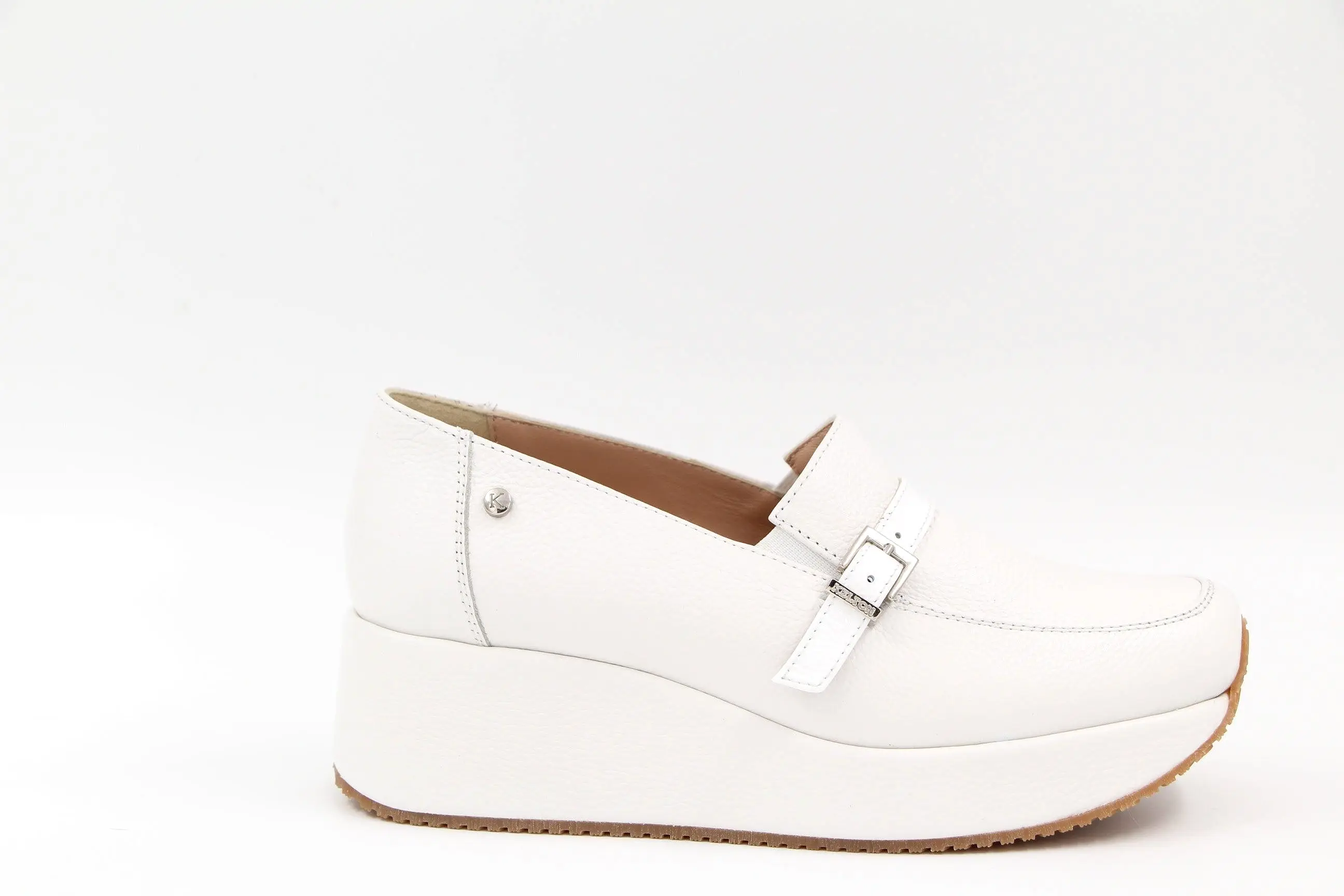 KELTON White leather Platform Loafer AFO602