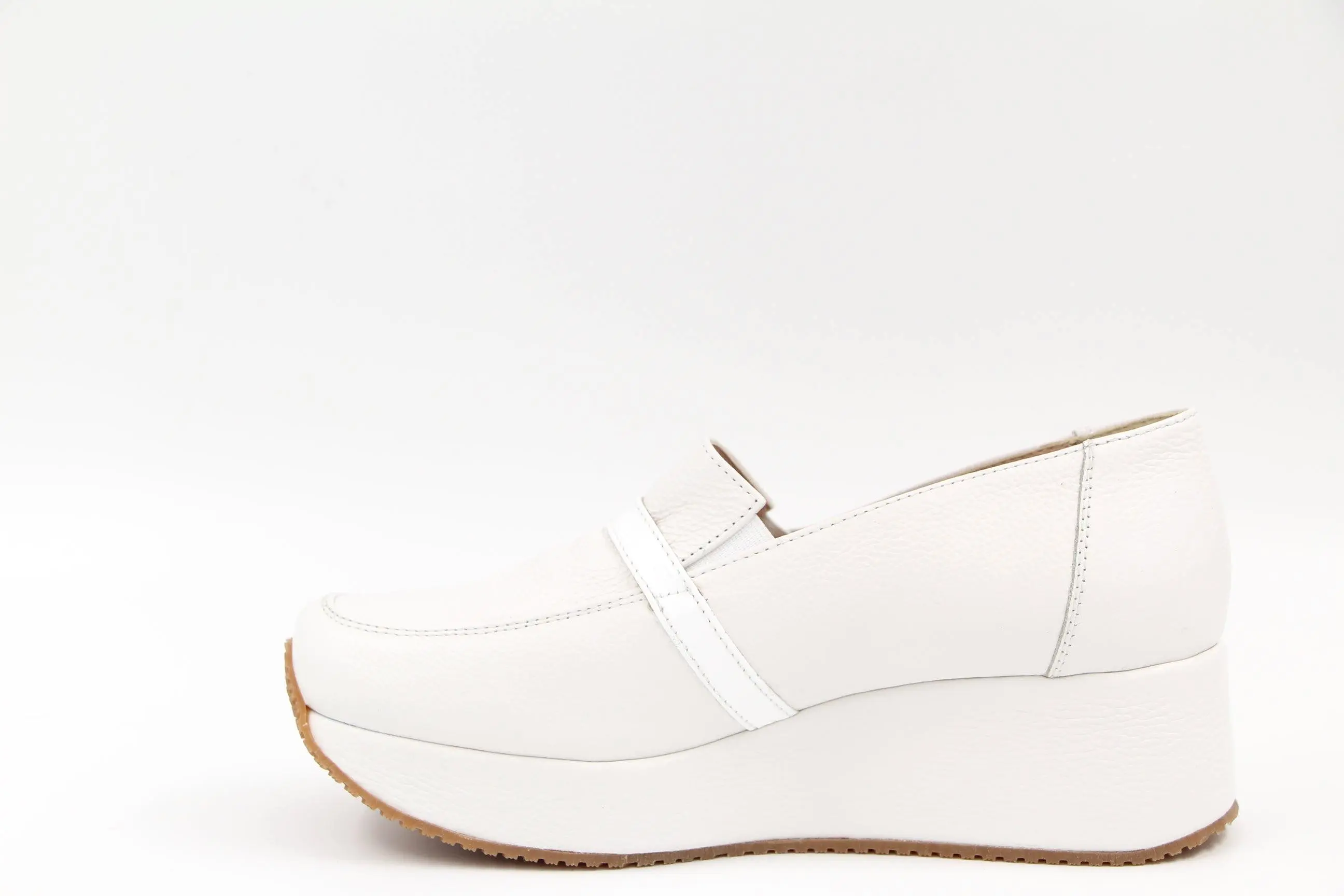 KELTON White leather Platform Loafer AFO602